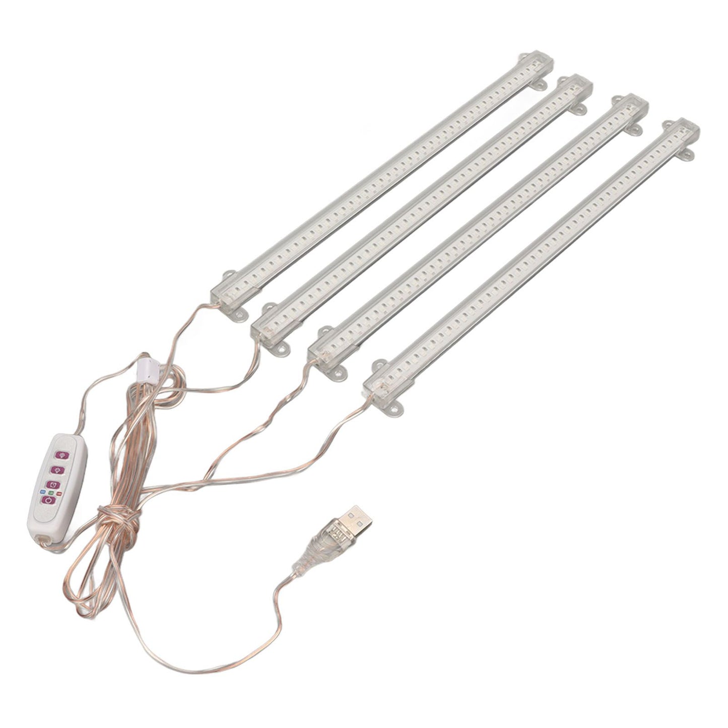 Plant Grow Light 4 Heads USB Plug Dimmable Timer Function Full Spectrum LED Grow Light for Indoor Home Succulent Sun Light 4000K 168LEDs