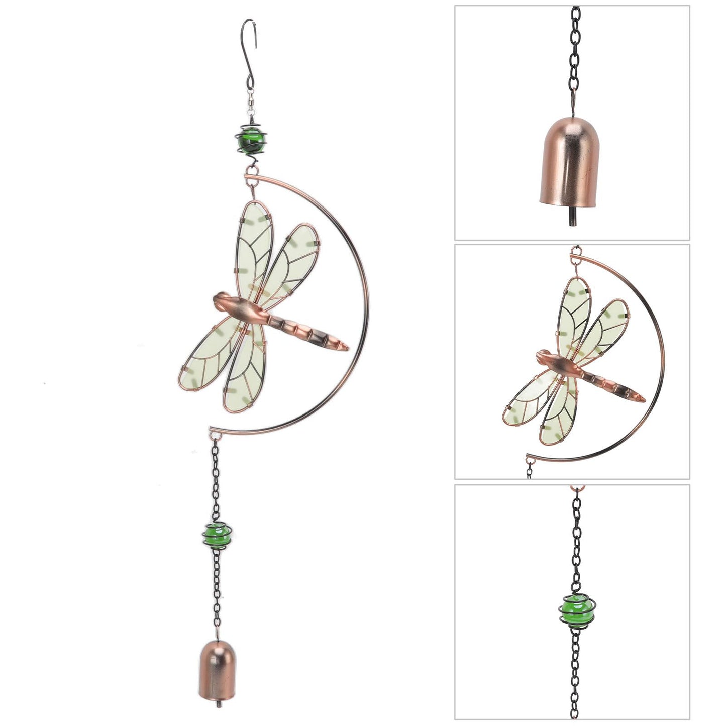 Dragonfly Wind Chimes Waterproof Beautiful Melody Iron Hanging Ornaments for Home Decoration