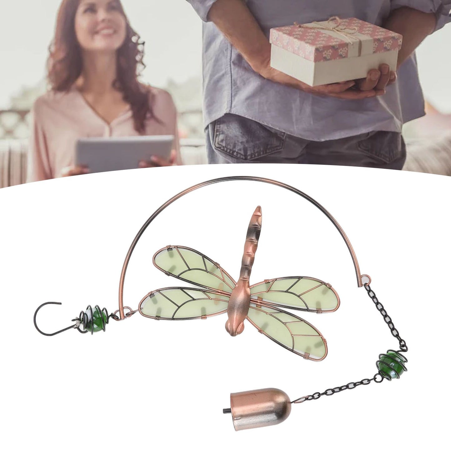 Dragonfly Wind Chimes Waterproof Beautiful Melody Iron Hanging Ornaments for Home Decoration