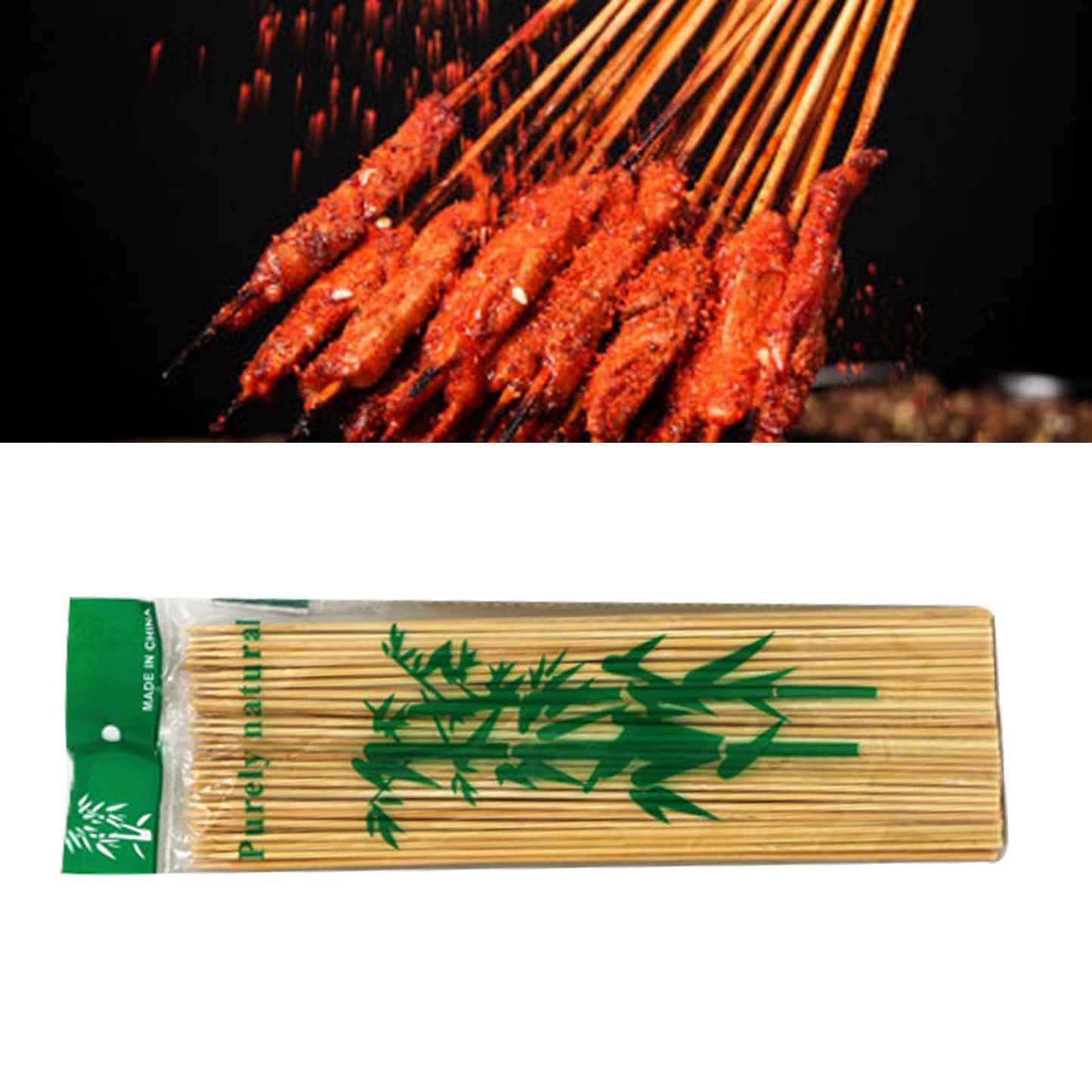 Disposable Barbecue Skewers Bamboo for Barbecue BBQ Appetiser Fruit Kabob Chocolate Fountain Grilling 3mm 15cm