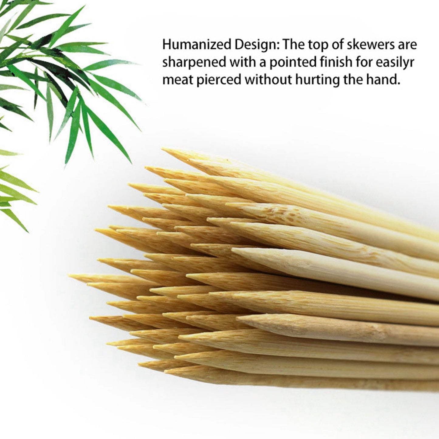 Disposable Barbecue Skewers Bamboo for Barbecue BBQ Appetiser Fruit Kabob Chocolate Fountain Grilling 3mm 15cm