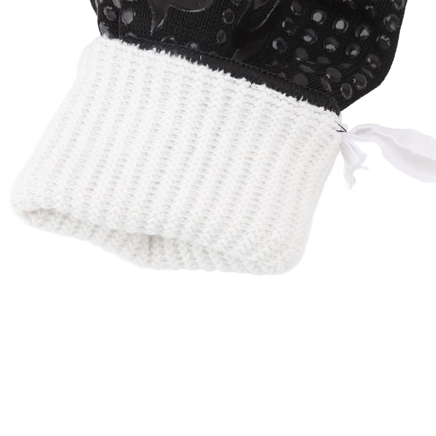 2 Pcs Heat Resistant Gloves Thermal Isolation High Temperature Resistant Anti Slip Washable Silicone Knitted Oven Mitts Free Size Black