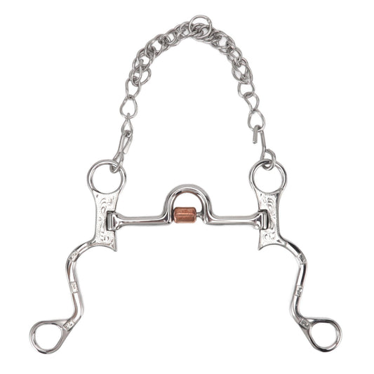 120mm Horse Mouth Snaffle with Chain Stainless Steel Horse Bit for Equestrian Training Equipment