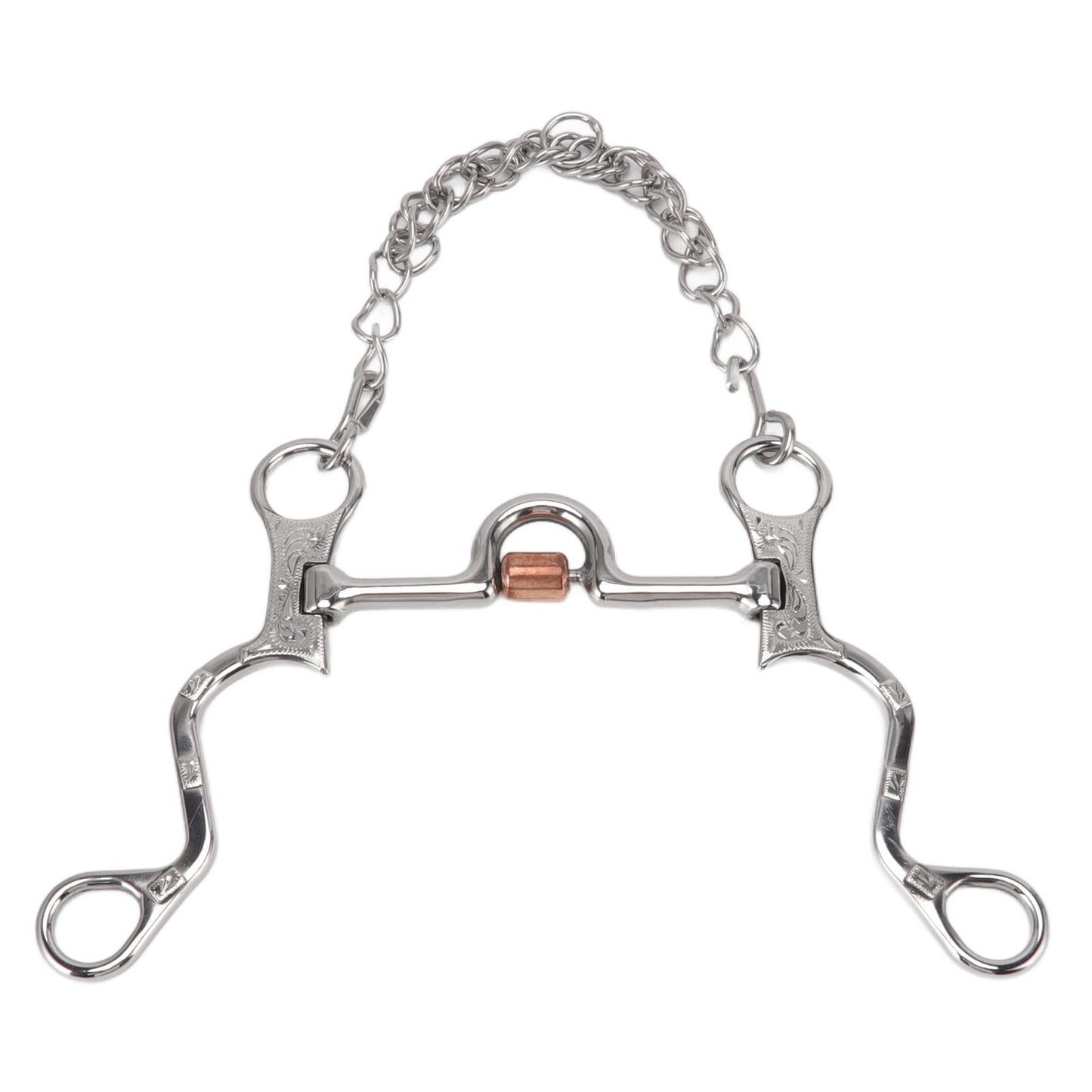 120mm Horse Mouth Snaffle with Chain Stainless Steel Horse Bit for Equestrian Training Equipment