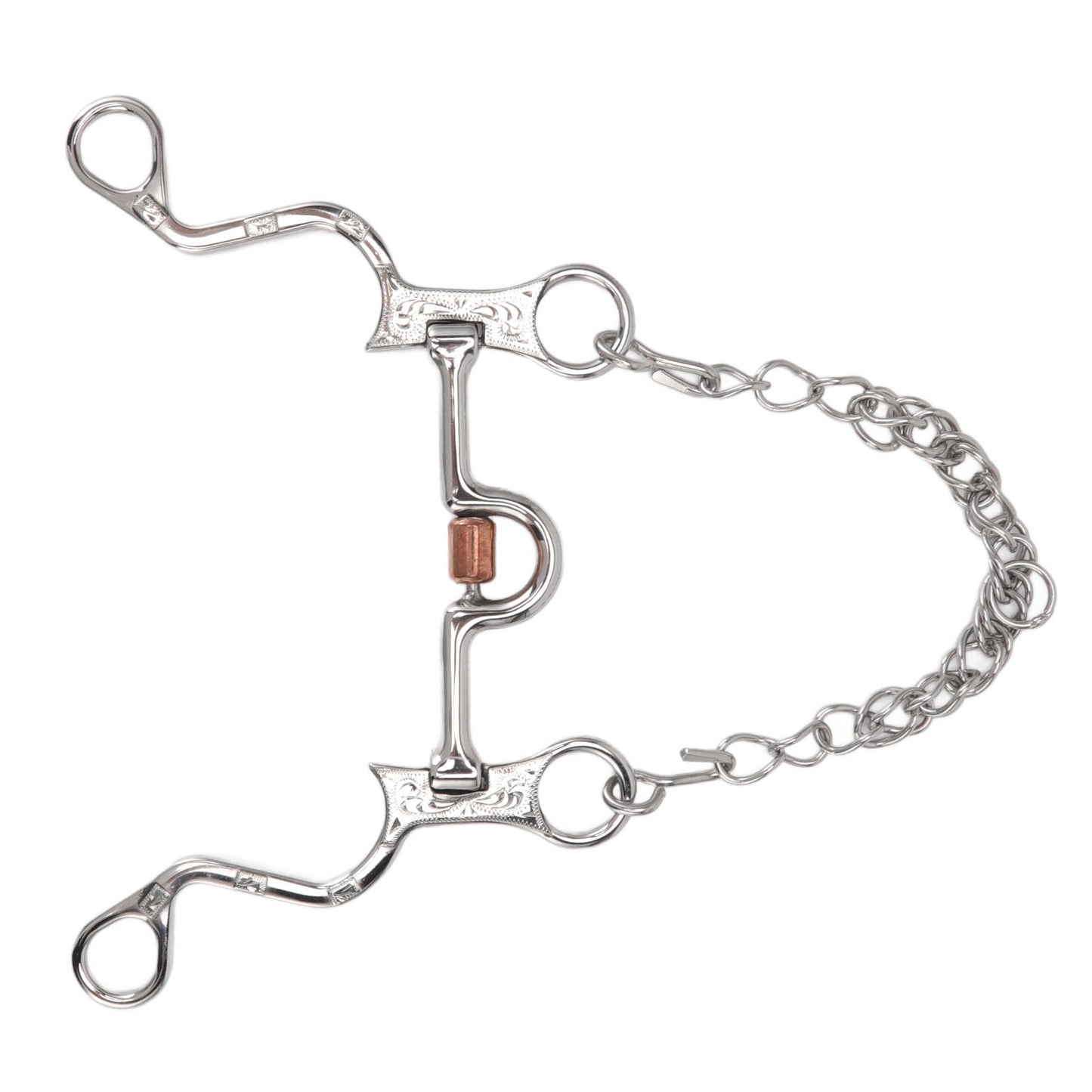 120mm Horse Mouth Snaffle with Chain Stainless Steel Horse Bit for Equestrian Training Equipment