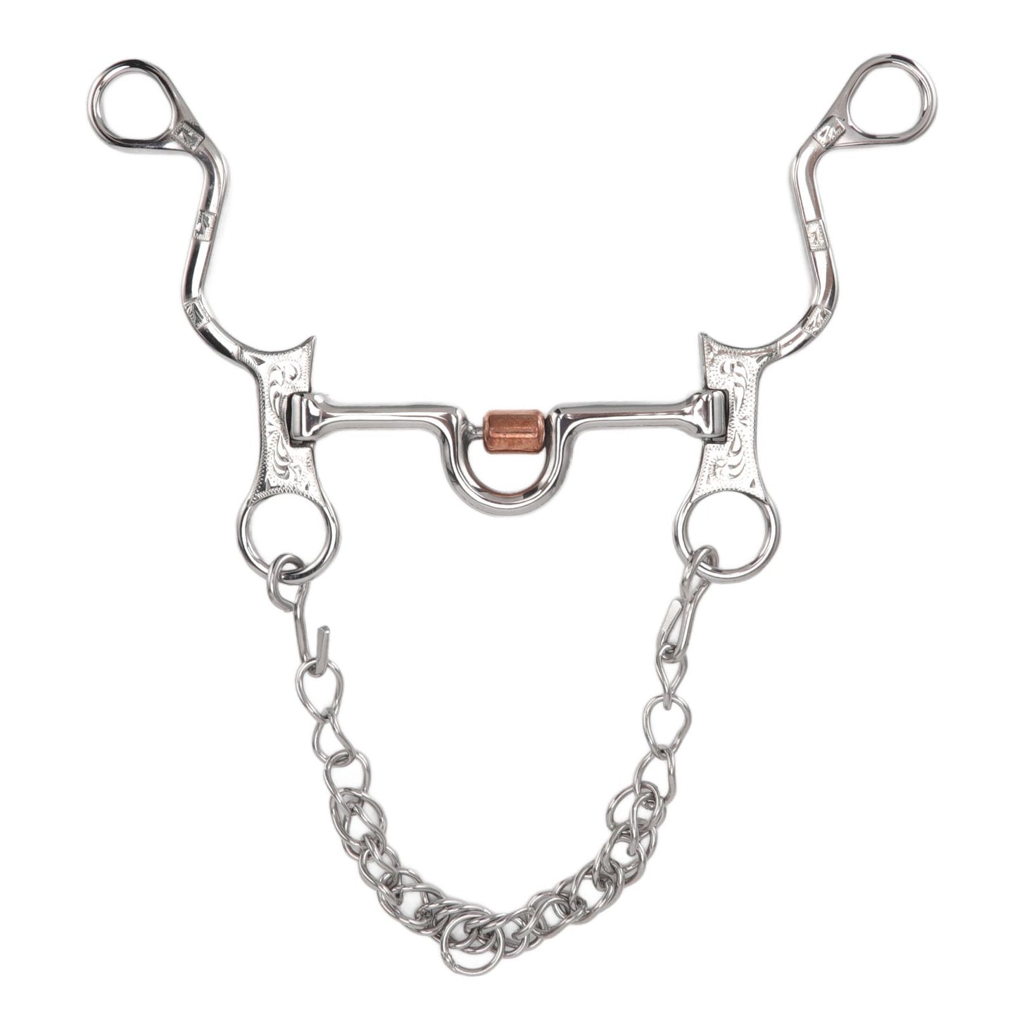 120mm Horse Mouth Snaffle with Chain Stainless Steel Horse Bit for Equestrian Training Equipment