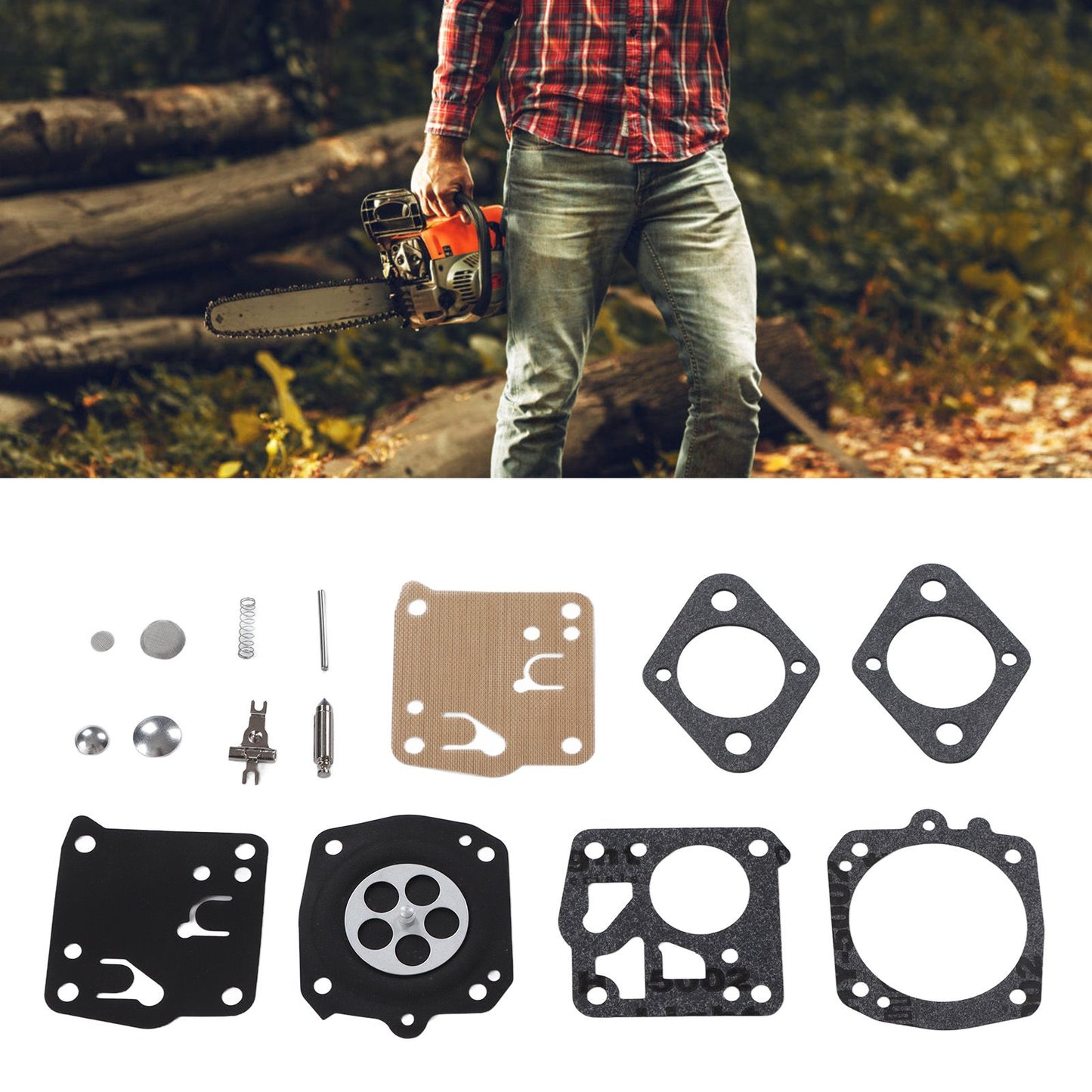 Carburetor Repair Gasket Diaphragm Kits for Tillotson RK 23HS Chainsaw Carburetor Paper Pad and Gasket Replacement Set