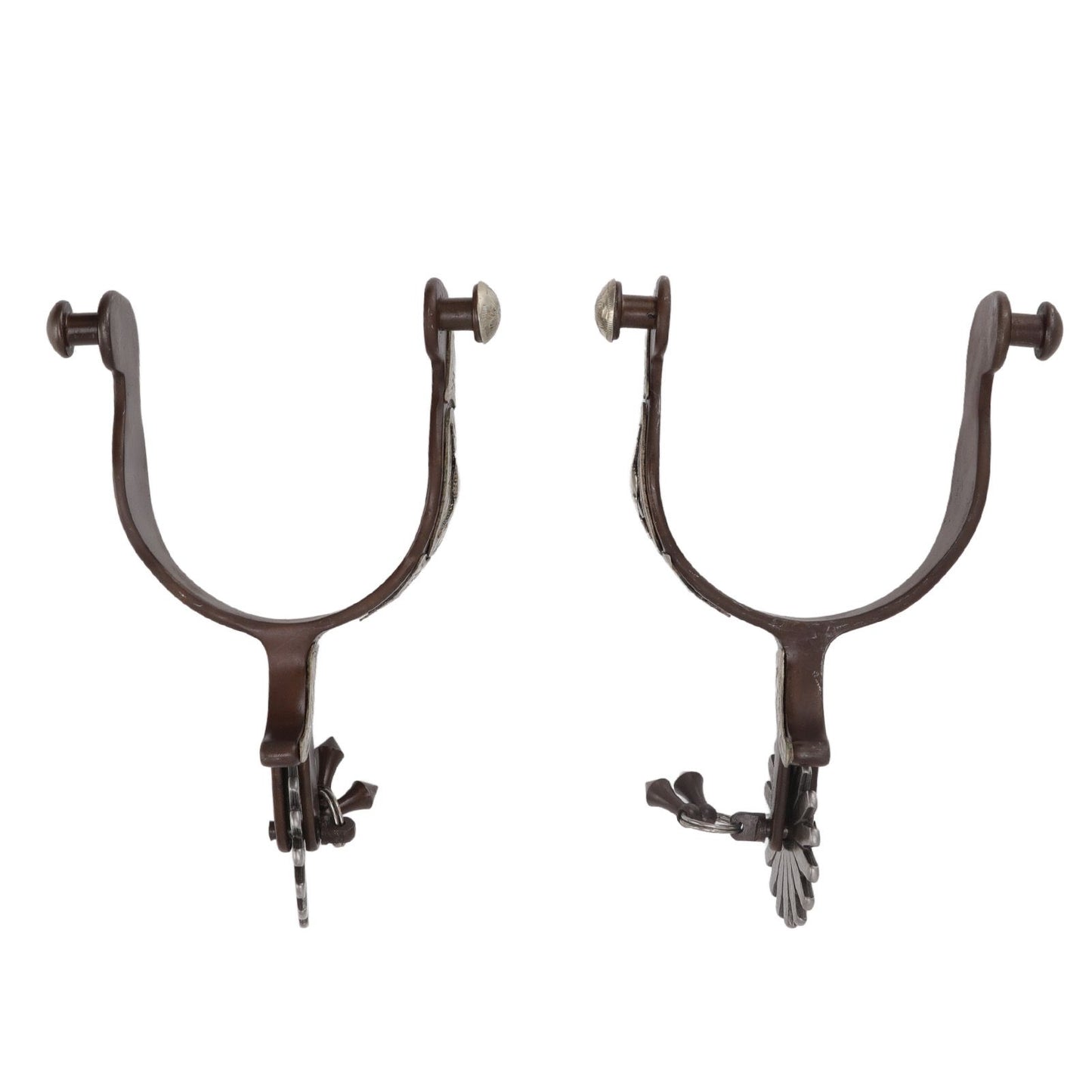 2 PCS Cowboy Horse Spurs Outdoor Garden Retro Spurs Saddlery Equipment with Cow Icon