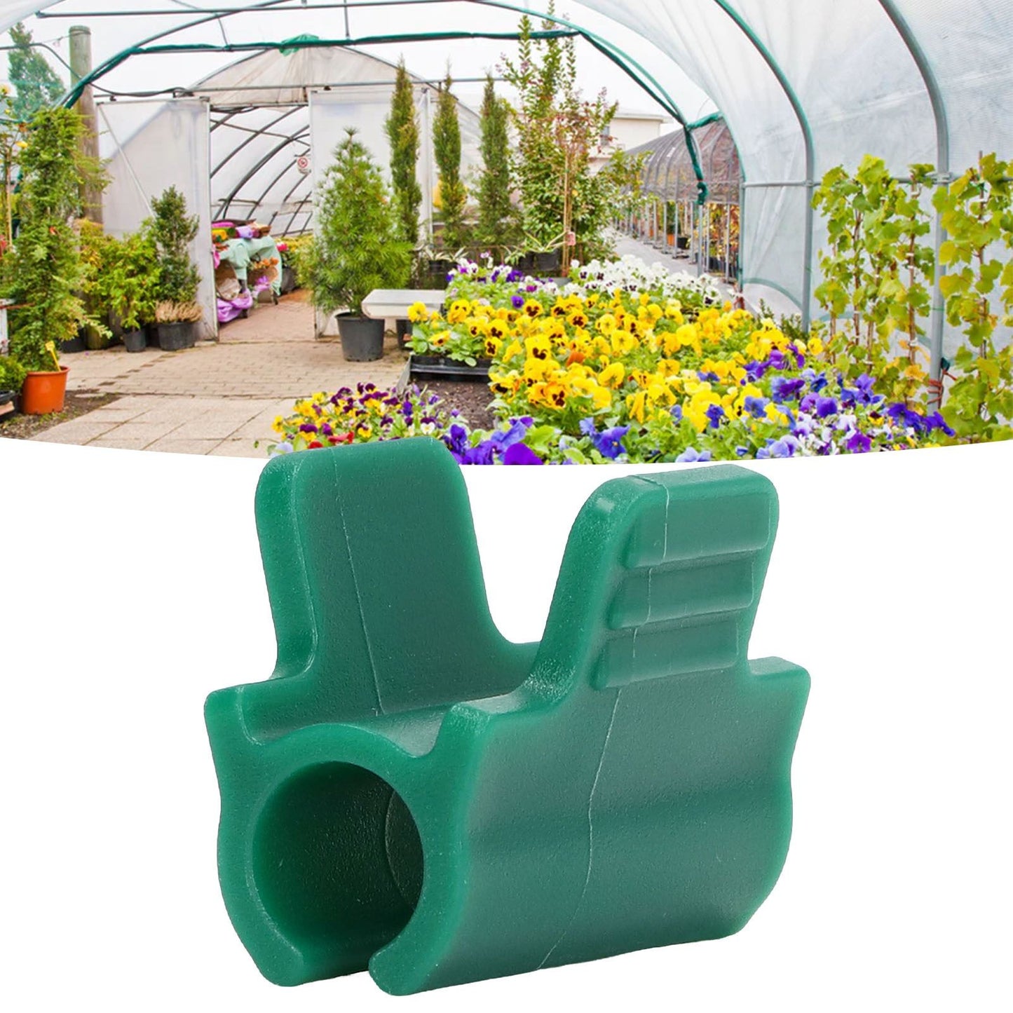 24pcs Greenhouse Clamps Single Head Row Cover Netting Tunnel Hoop Clips Insect Proof Shed Film Shading Net Rod Clips Thickened 14mm
