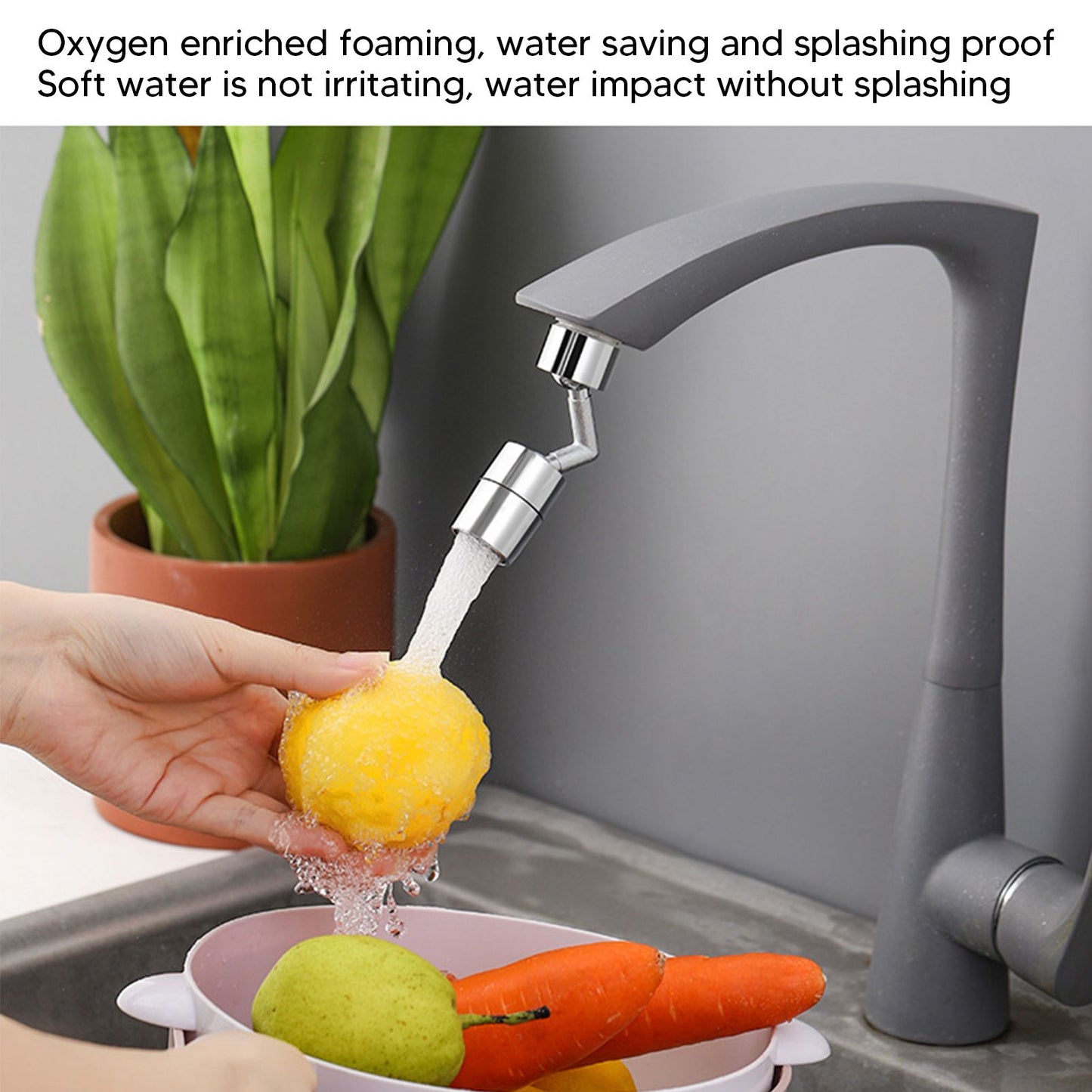 Plastic Faucet Extender 360 Degree Universal Rotating Splashing Proof Tap Aerator for Kitchen Bathroom