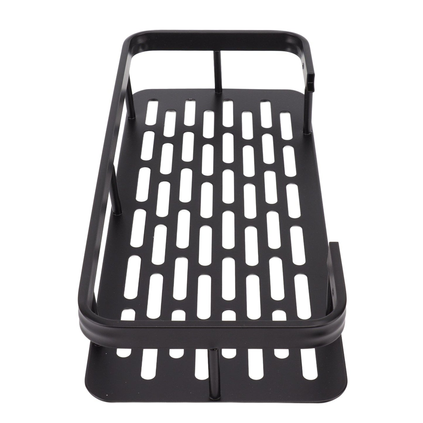 Shower Caddy Single Tier Durable Aluminium Rustproof Sticker Installation Shower Shelf for Bathroom Bedroom Kitchen Black