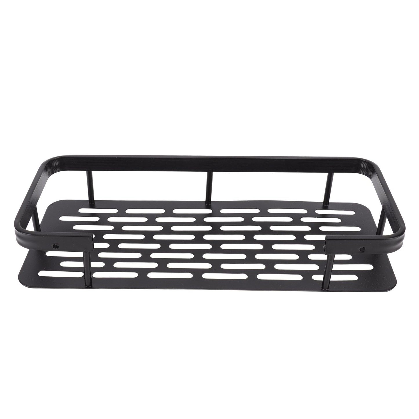 Shower Caddy Single Tier Durable Aluminium Rustproof Sticker Installation Shower Shelf for Bathroom Bedroom Kitchen Black