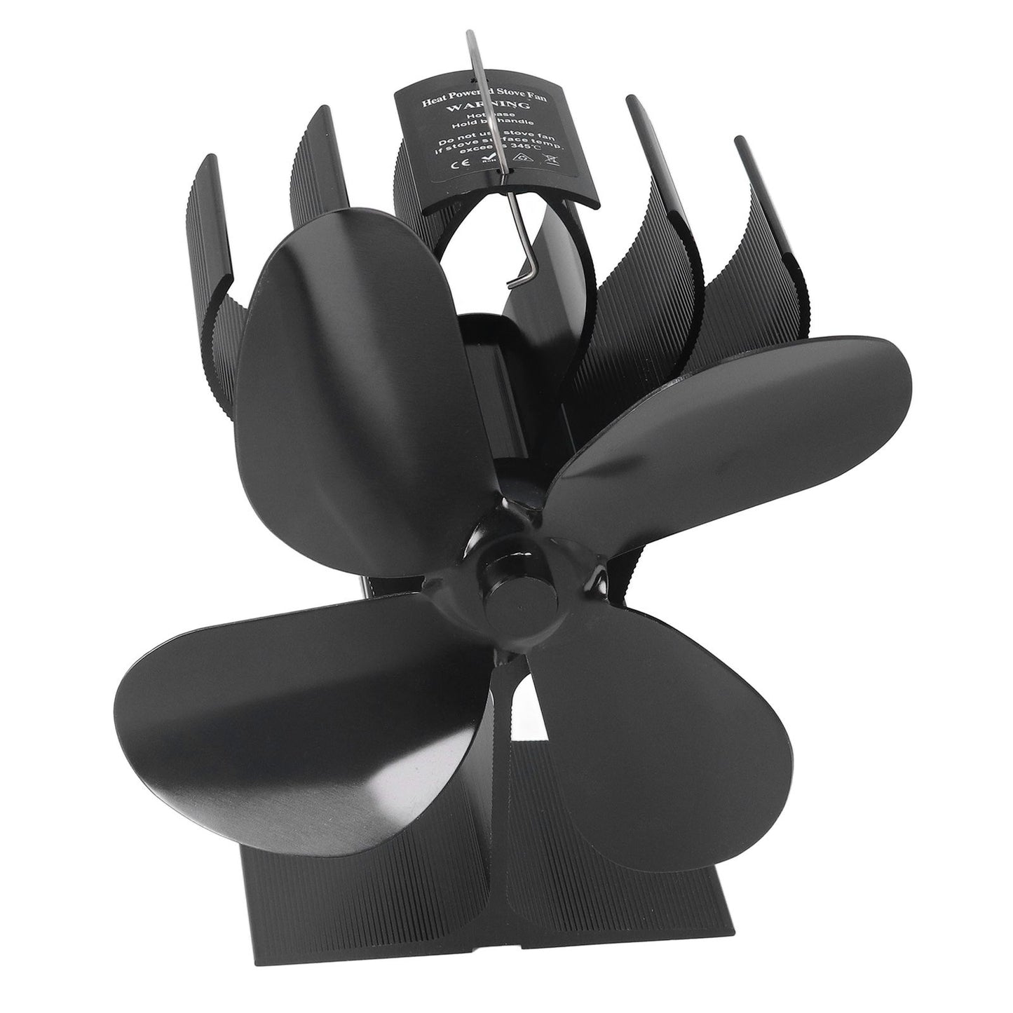 4 Blade Fireplace Fan Aluminium Alloy Heat Powered High Temperature Resistant Stove Fan for Home