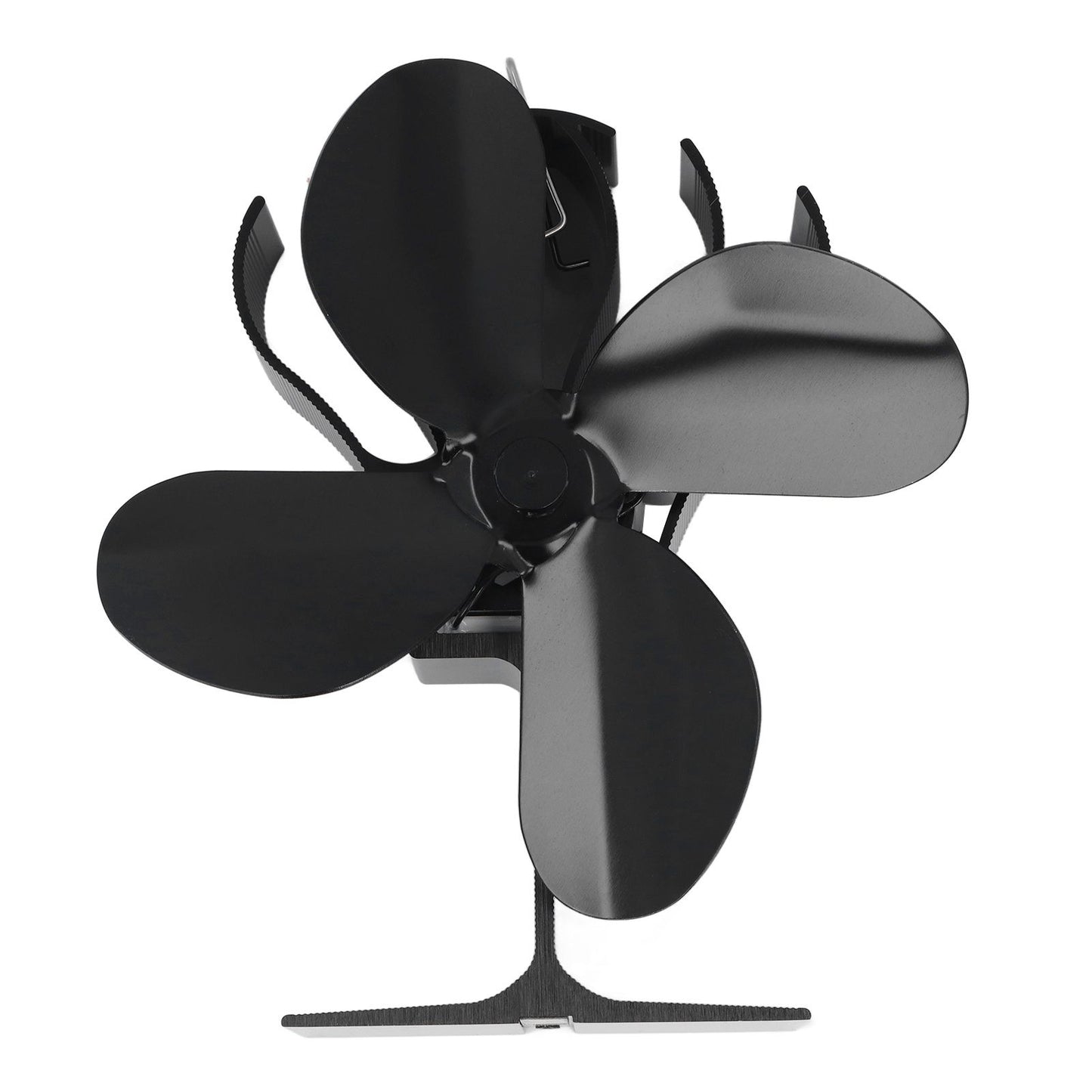 4 Blade Fireplace Fan Aluminium Alloy Heat Powered High Temperature Resistant Stove Fan for Home