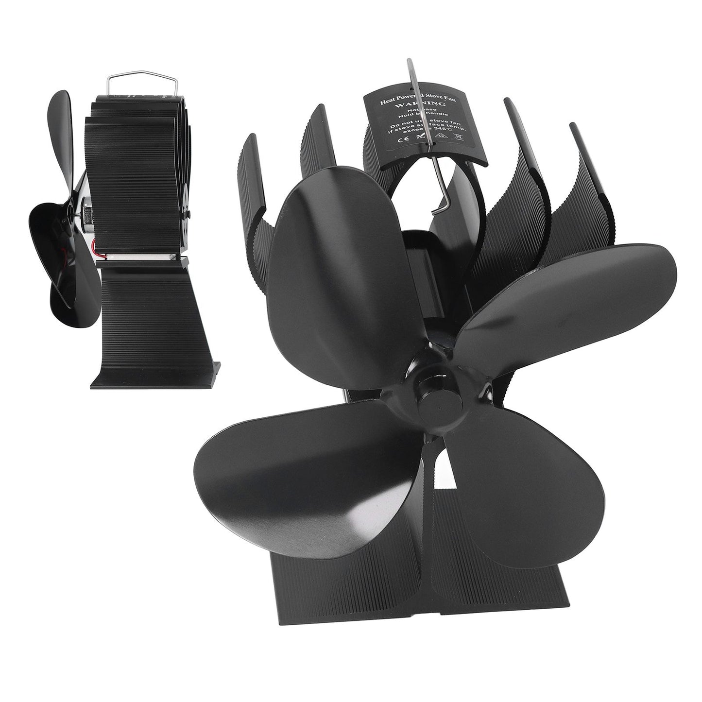 4 Blade Fireplace Fan Aluminium Alloy Heat Powered High Temperature Resistant Stove Fan for Home
