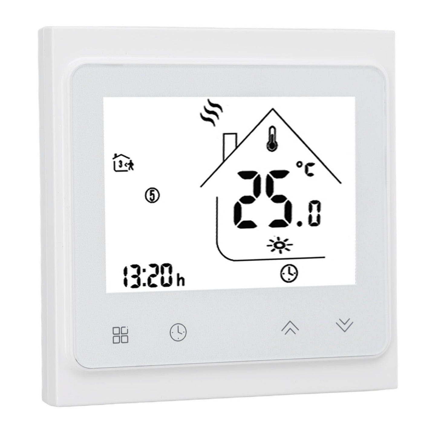 BHT 002GC Boiler Heating Programmable Thermostat Digital Touch Screen Thermostat with Large LCD Display Passive Output Temperature Controller 95‑240V
