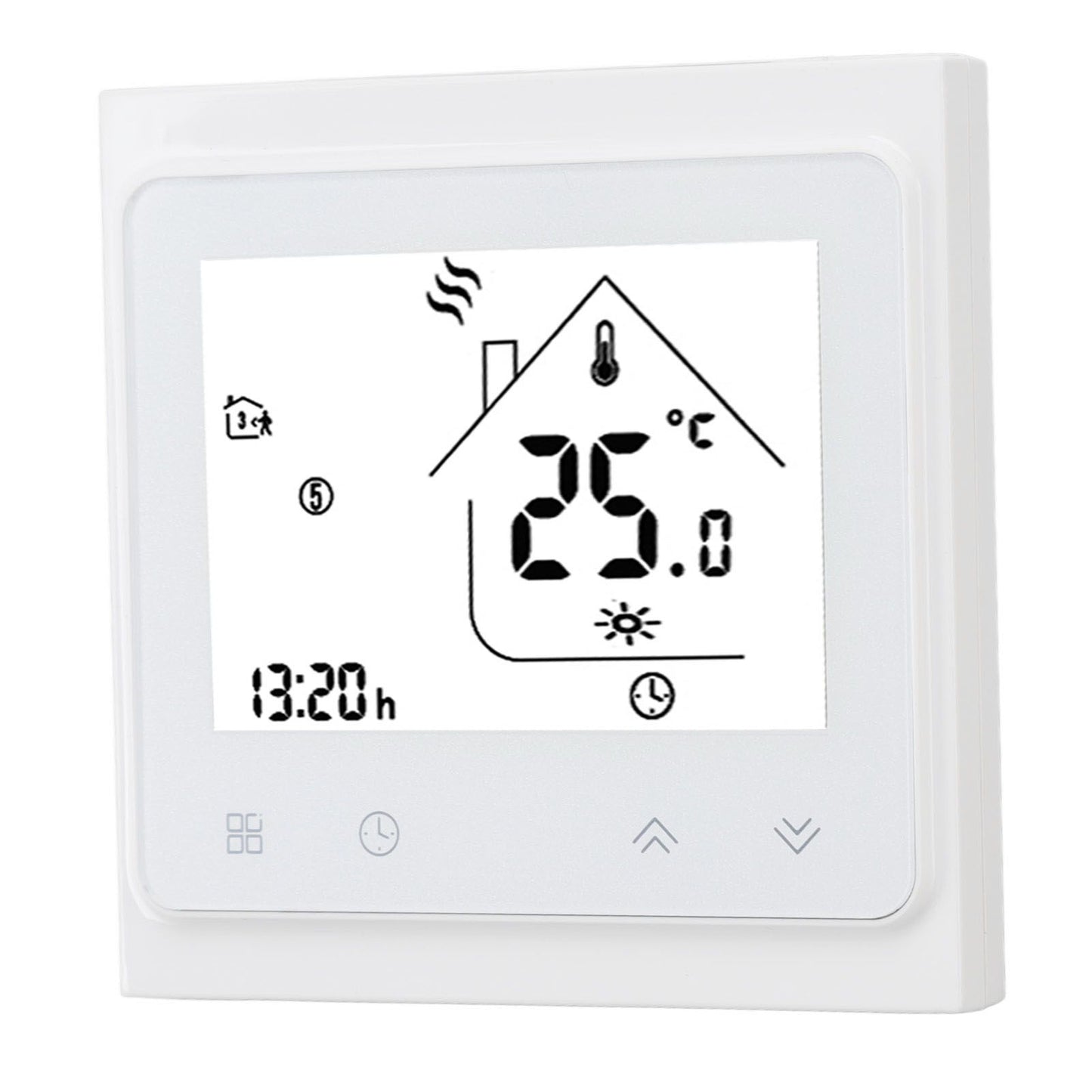 BHT 002GC Boiler Heating Programmable Thermostat Digital Touch Screen Thermostat with Large LCD Display Passive Output Temperature Controller 95‑240V