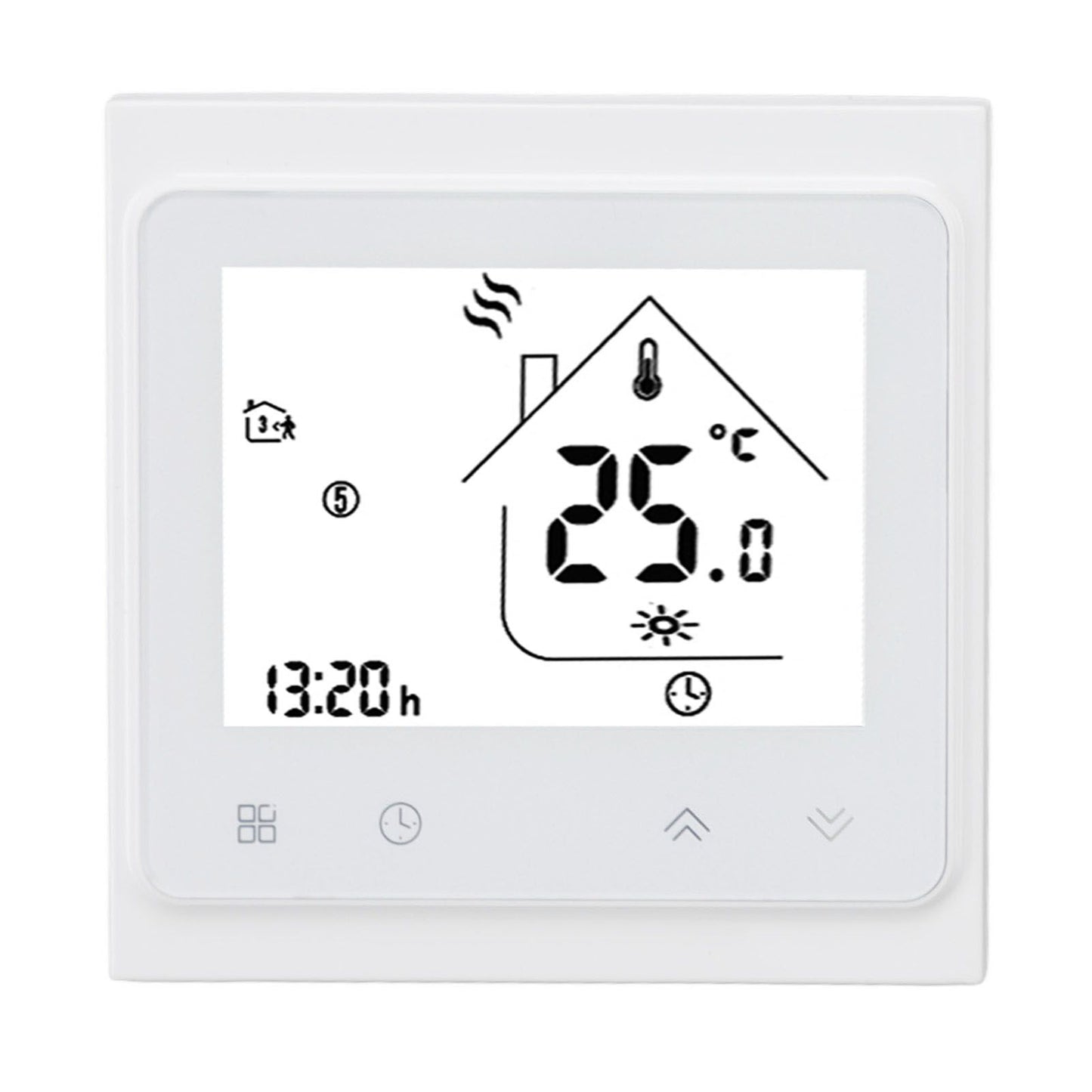 BHT 002GC Boiler Heating Programmable Thermostat Digital Touch Screen Thermostat with Large LCD Display Passive Output Temperature Controller 95‑240V