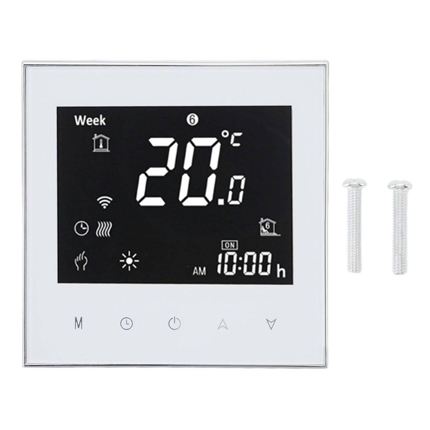 Smart Boiler Heating Thermostat WIFI APP Voice Control LCD Touch Screen Programmable White 95‑240V