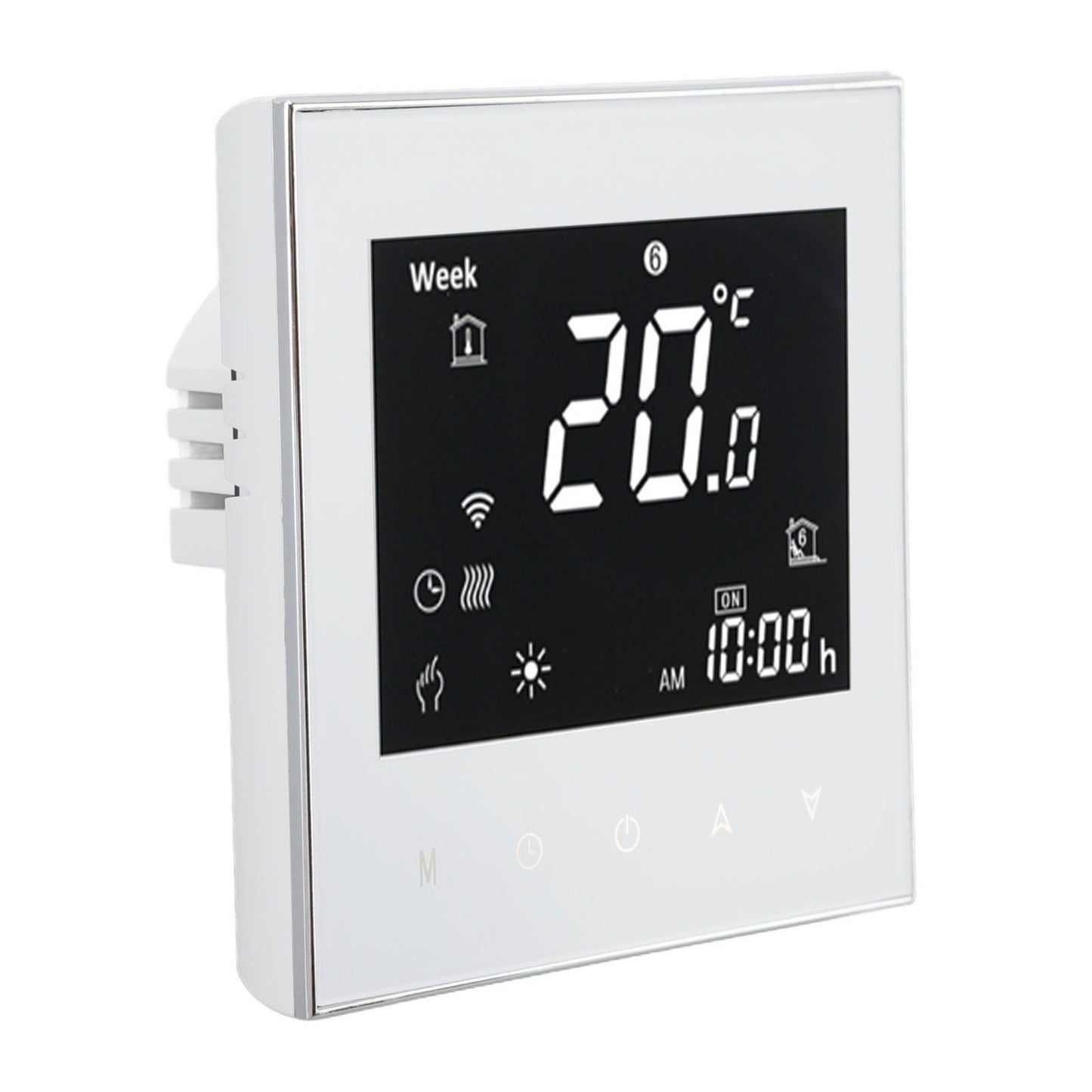Smart Boiler Heating Thermostat WIFI APP Voice Control LCD Touch Screen Programmable White 95‑240V