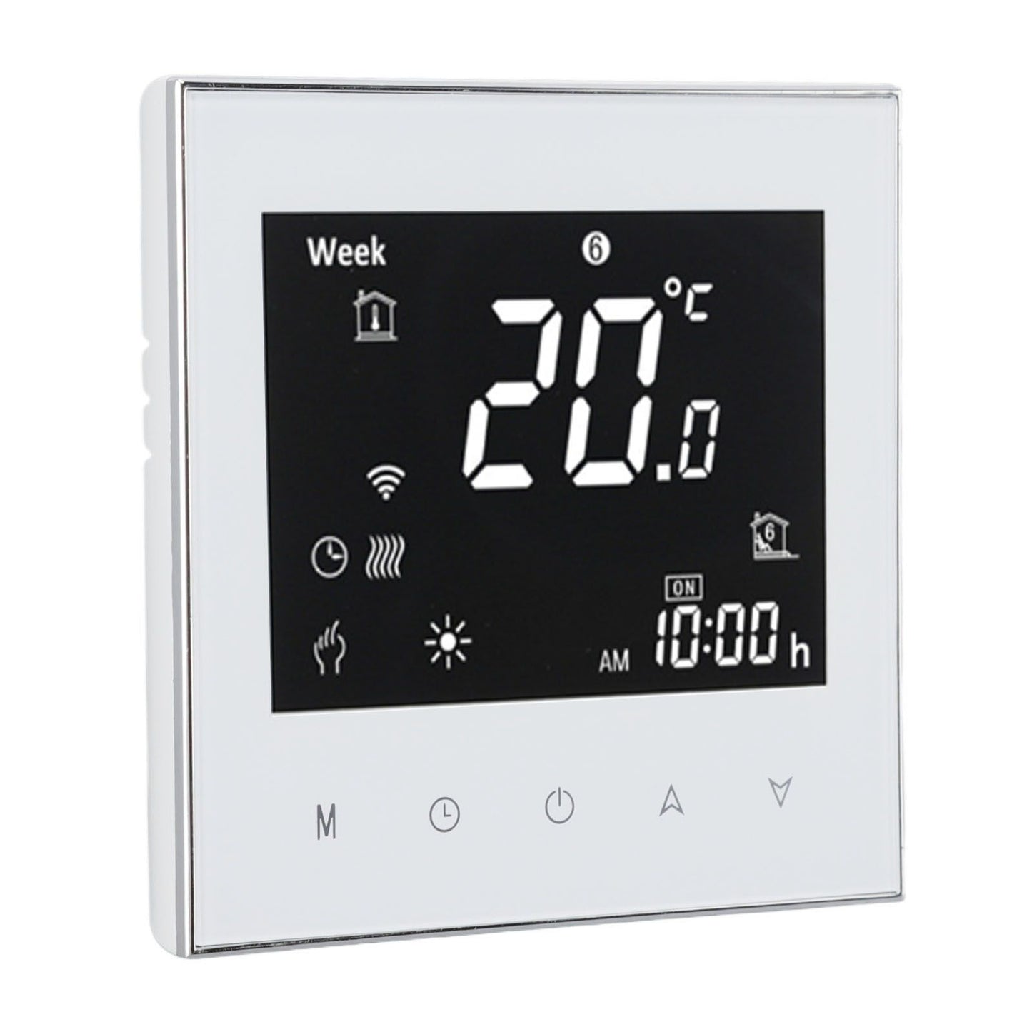 Smart Boiler Heating Thermostat WIFI APP Voice Control LCD Touch Screen Programmable White 95‑240V