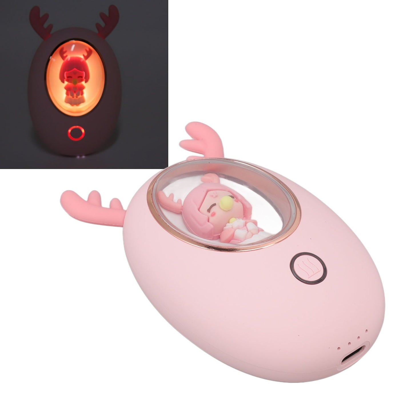 Rechargeable Hand Warmer USB 3000mAh Portable Electric Hand Warmer Power Bank Men Women Winter Gifts for Outdoor Sports Golf Camping Pink