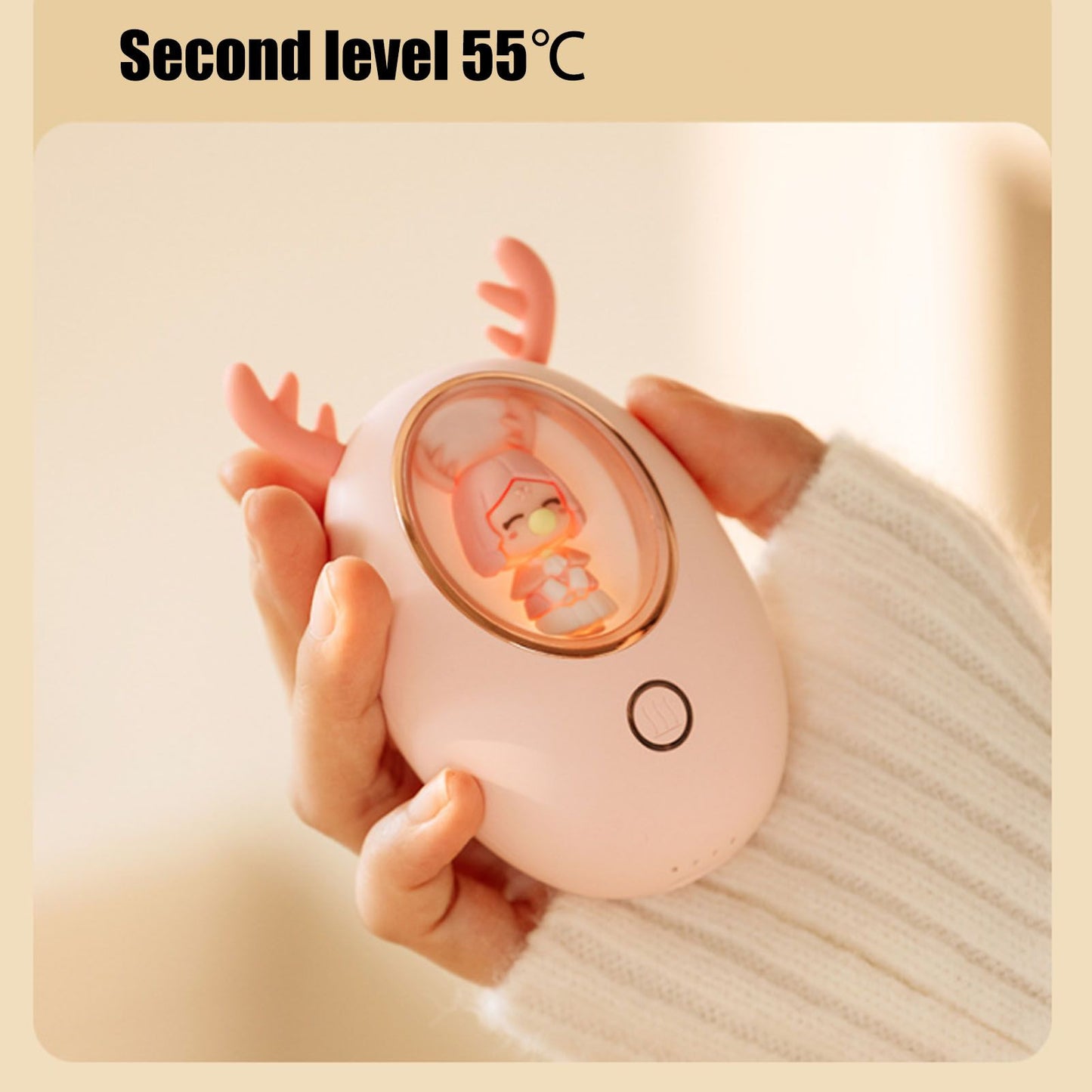 Rechargeable Hand Warmer USB 3000mAh Portable Electric Hand Warmer Power Bank Men Women Winter Gifts for Outdoor Sports Golf Camping Pink