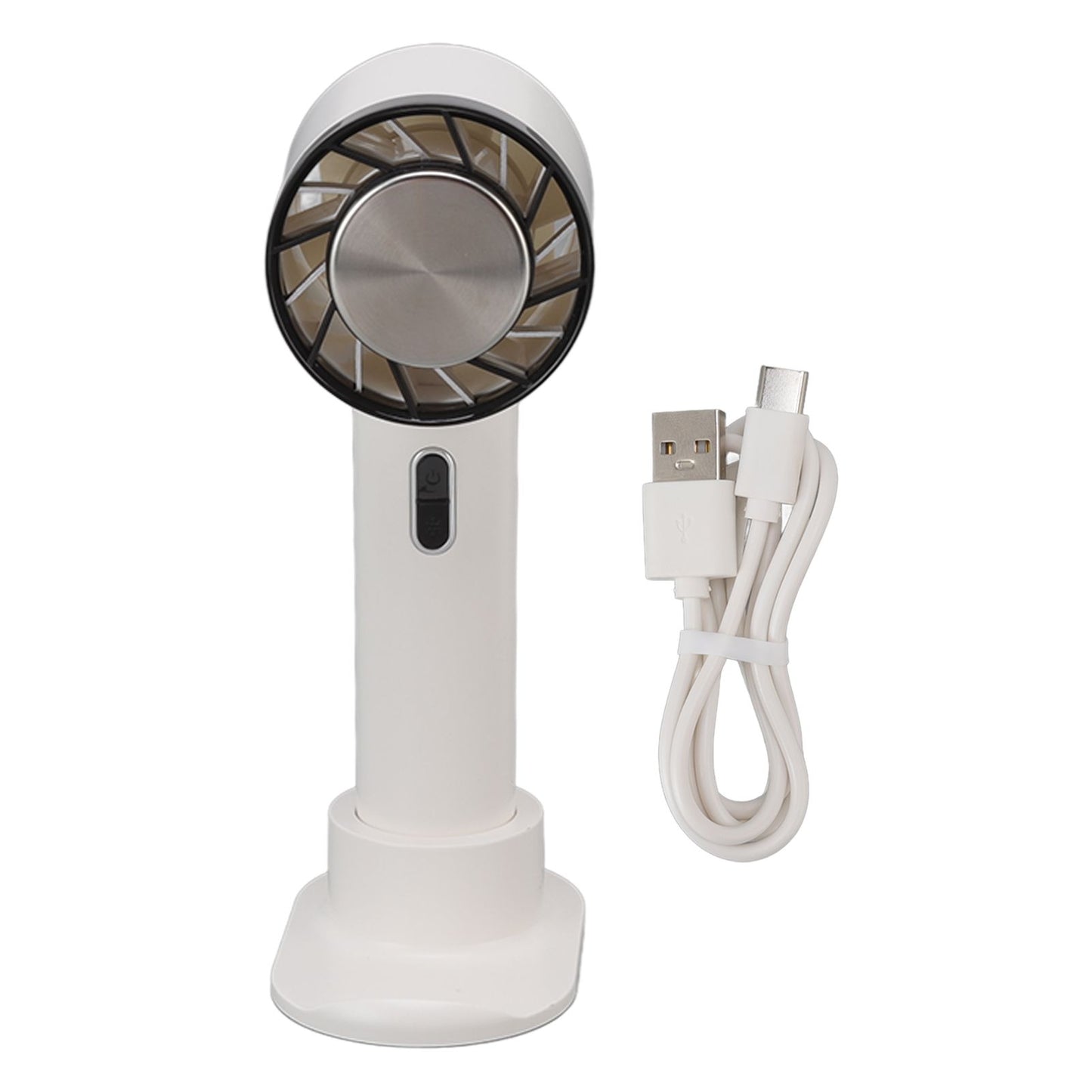 Hand Held Cooling Fan Portable USB Rechargeable Small Pocket Fan for Office Traveling White