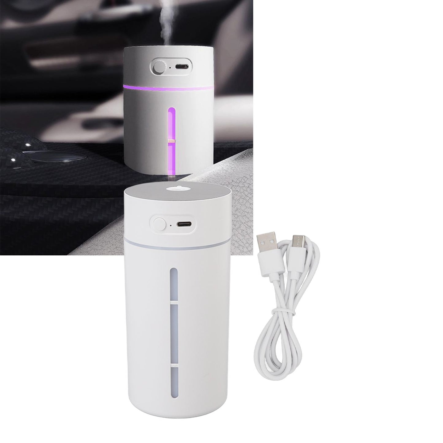 Mini Humidifier 250ml USB Charge Projector Light Cool Visible Water Level Desk Humidifier for Bedroom Office Car