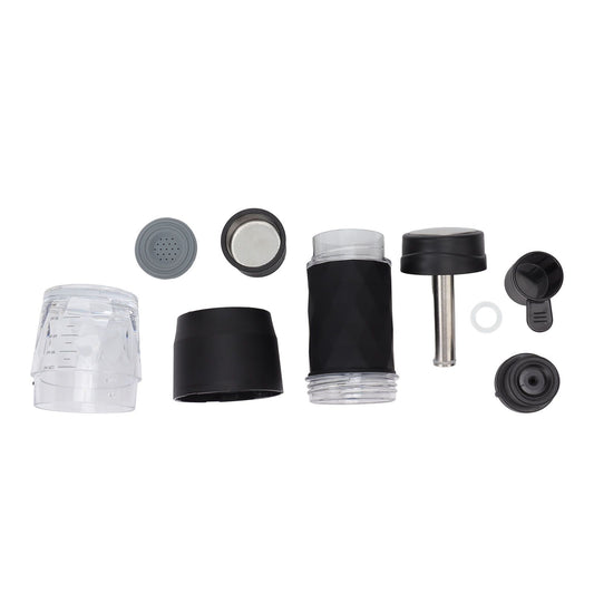 Maual Hand Coffee Maker Portable Travel Coffee Machine Compatible Ground Coffee and Coffee Capsule for Outdoor Black