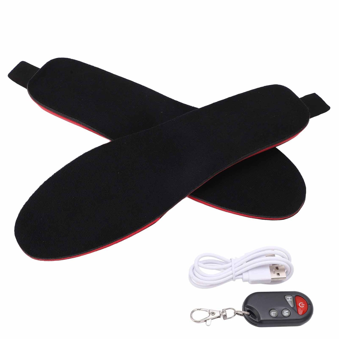 Heated Insoles DIY Cuttable Smart Remote Control USB Rechargeable Electric Heating Insoles for Men Women Outdoor Size 41‑45