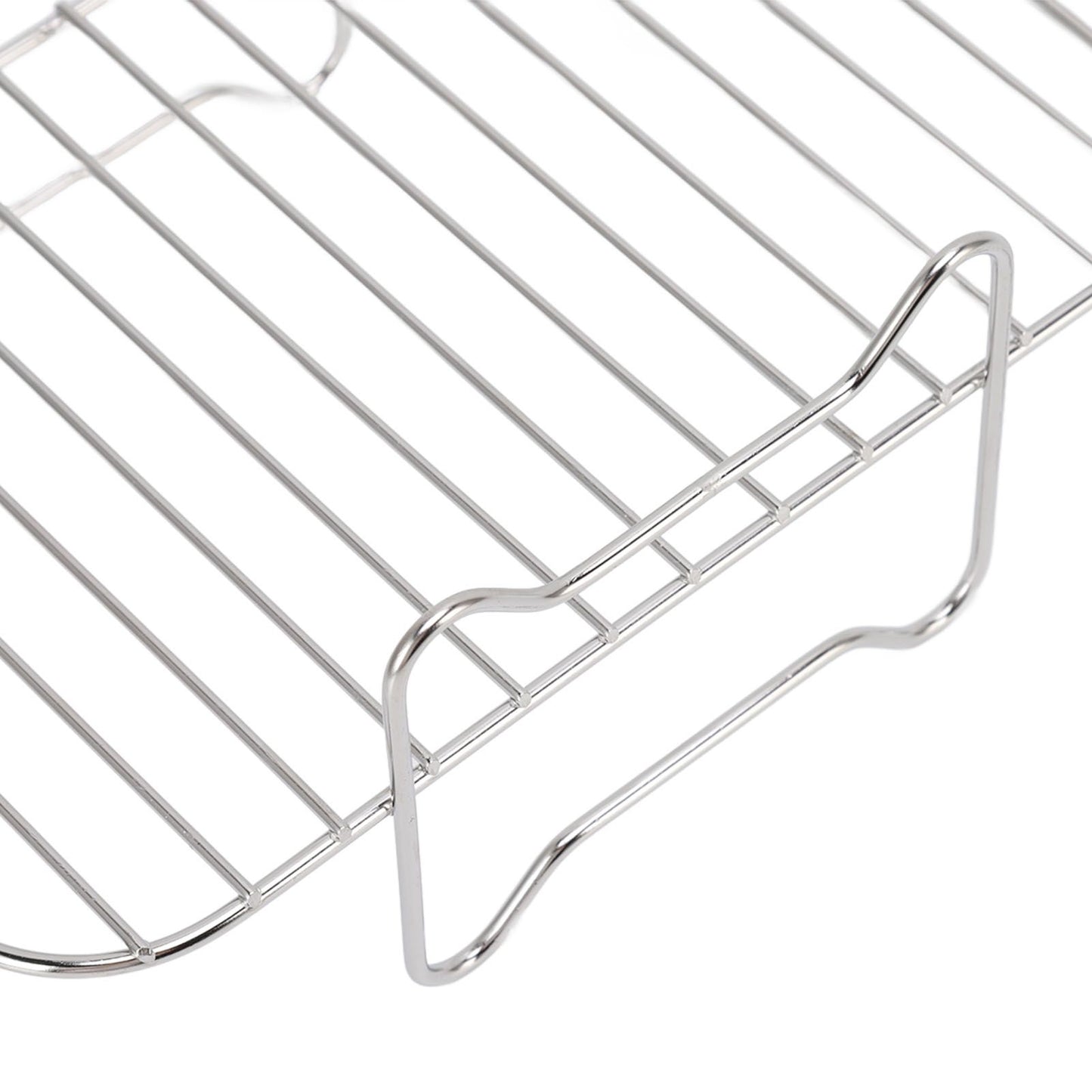 Fryer Rack Stainless Steel Skewer Rack Fryer Steaming Rack with Anti Scalding Clip Skewer for NINJA FOOD 8QT