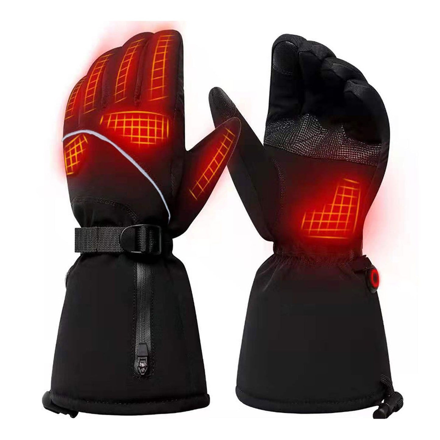 Electric Heated Gloves Battery Powered Heating Thermal Gloves Rechargeable Winter Warm Skiing Gloves for Men Women L
