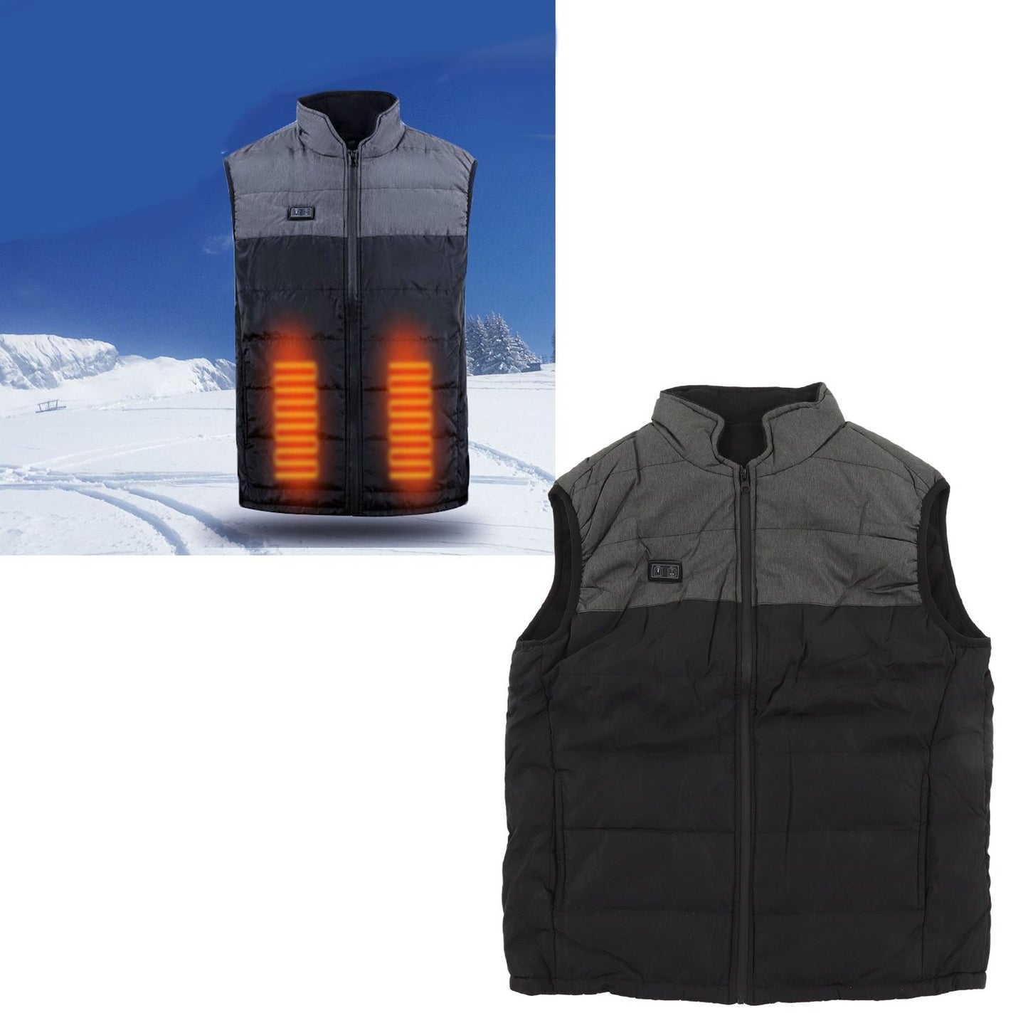 USB Electric Heated Vest Electric Heating Jacket Rechargeable Intelligent Dual Control Heating Vest Graphene Warm Heated Clothing XXXL