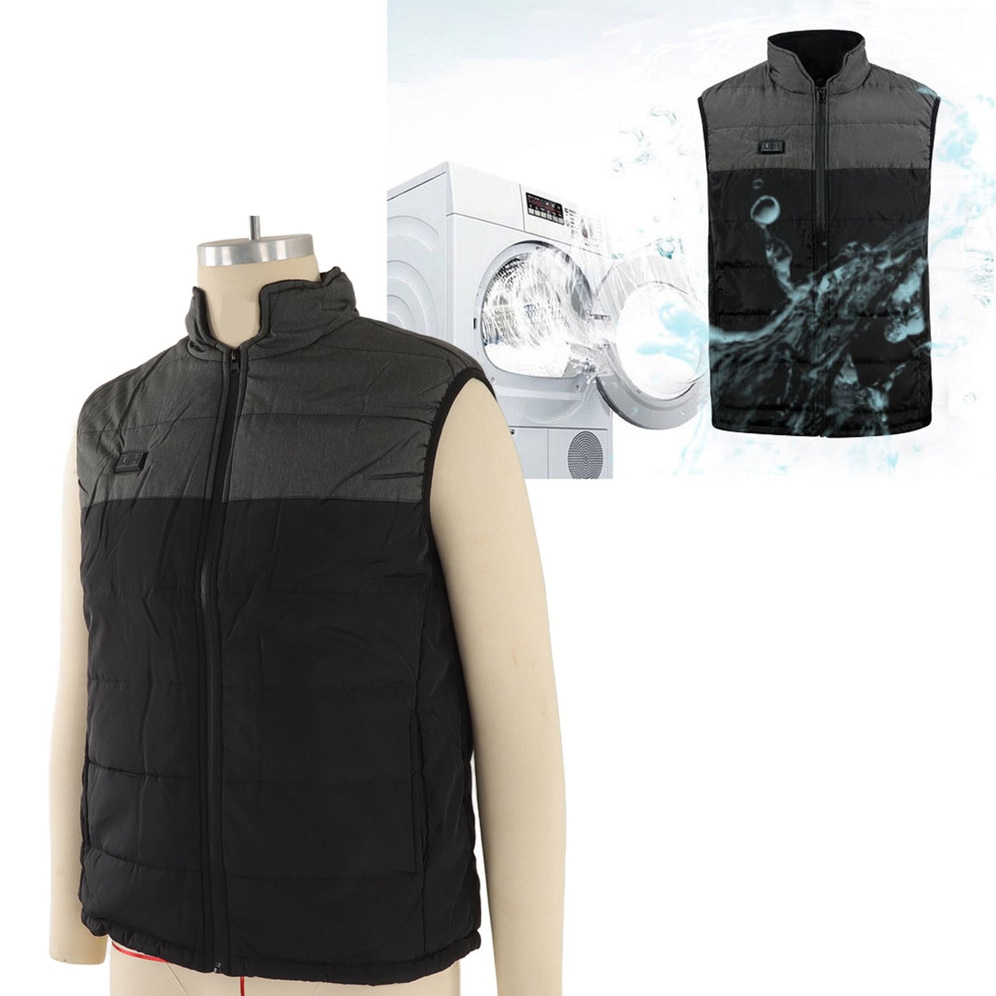USB Electric Heated Vest Electric Heating Jacket Rechargeable Intelligent Dual Control Heating Vest Graphene Warm Heated Clothing XXXL