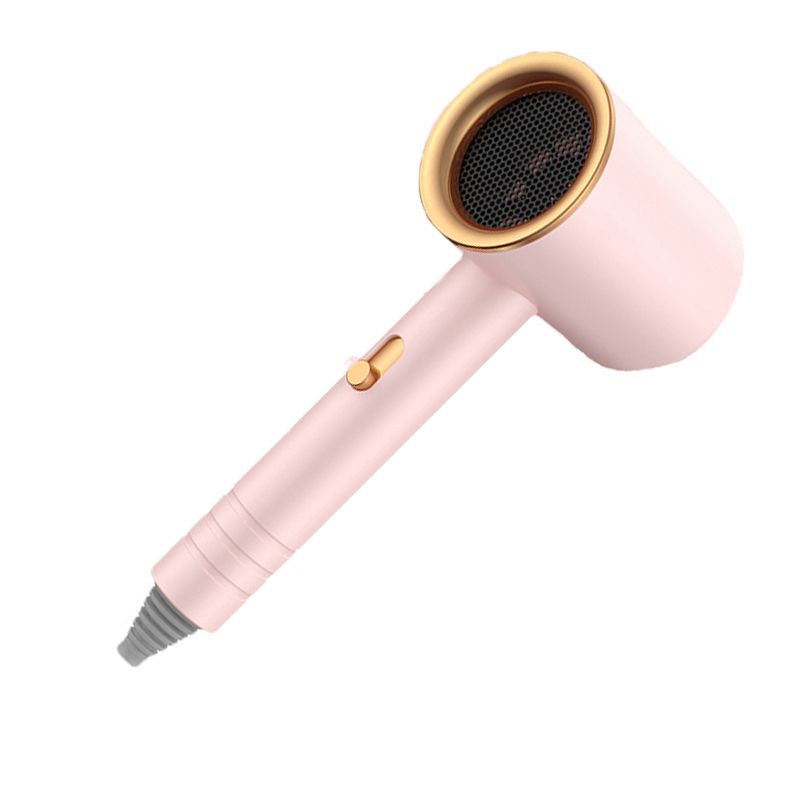 Hair Drier Mute 360 Degree Rotatable Nozzle Fast Drying ABS PP Portable Blow Dryer for Home Salon Rose avec lumière bleue