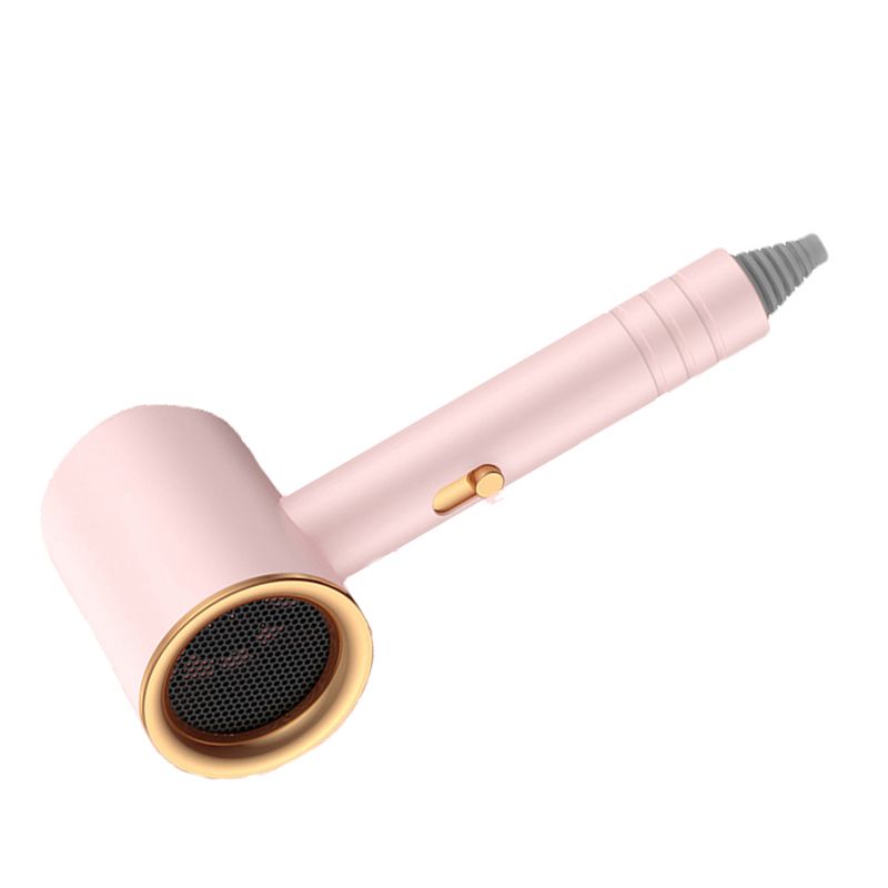 Hair Drier Mute 360 Degree Rotatable Nozzle Fast Drying ABS PP Portable Blow Dryer for Home Salon Rose avec lumière bleue