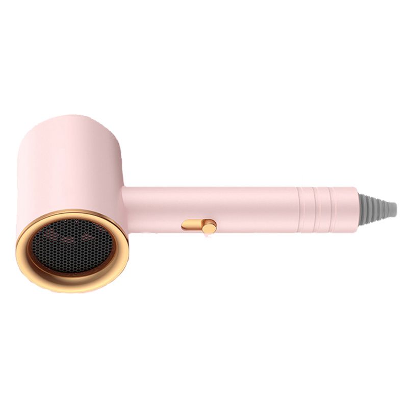 Hair Drier Mute 360 Degree Rotatable Nozzle Fast Drying ABS PP Portable Blow Dryer for Home Salon Rose avec lumière bleue