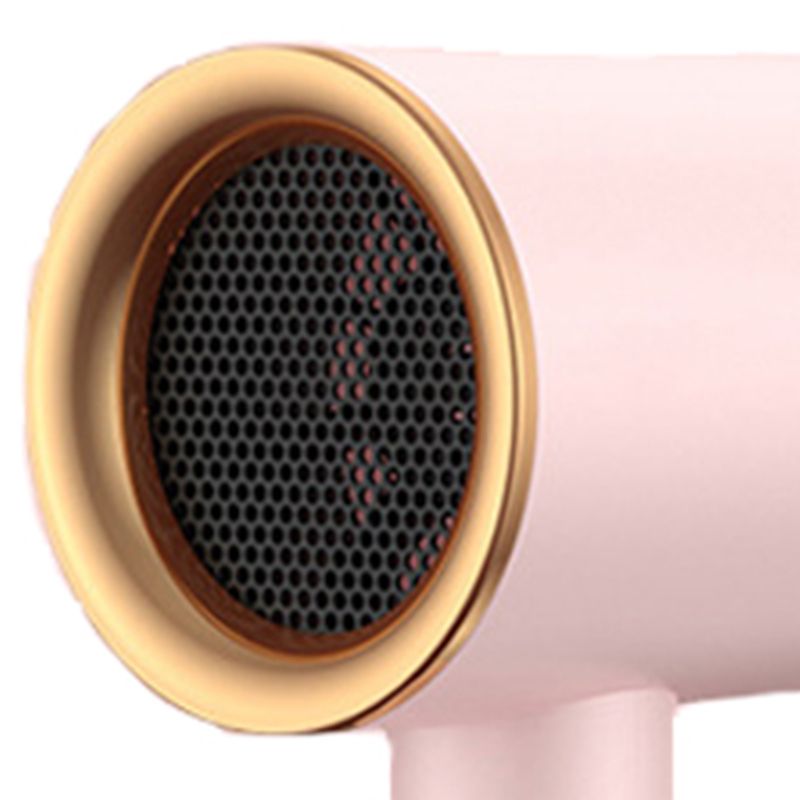 Hair Drier Mute 360 Degree Rotatable Nozzle Fast Drying ABS PP Portable Blow Dryer for Home Salon Rose avec lumière bleue