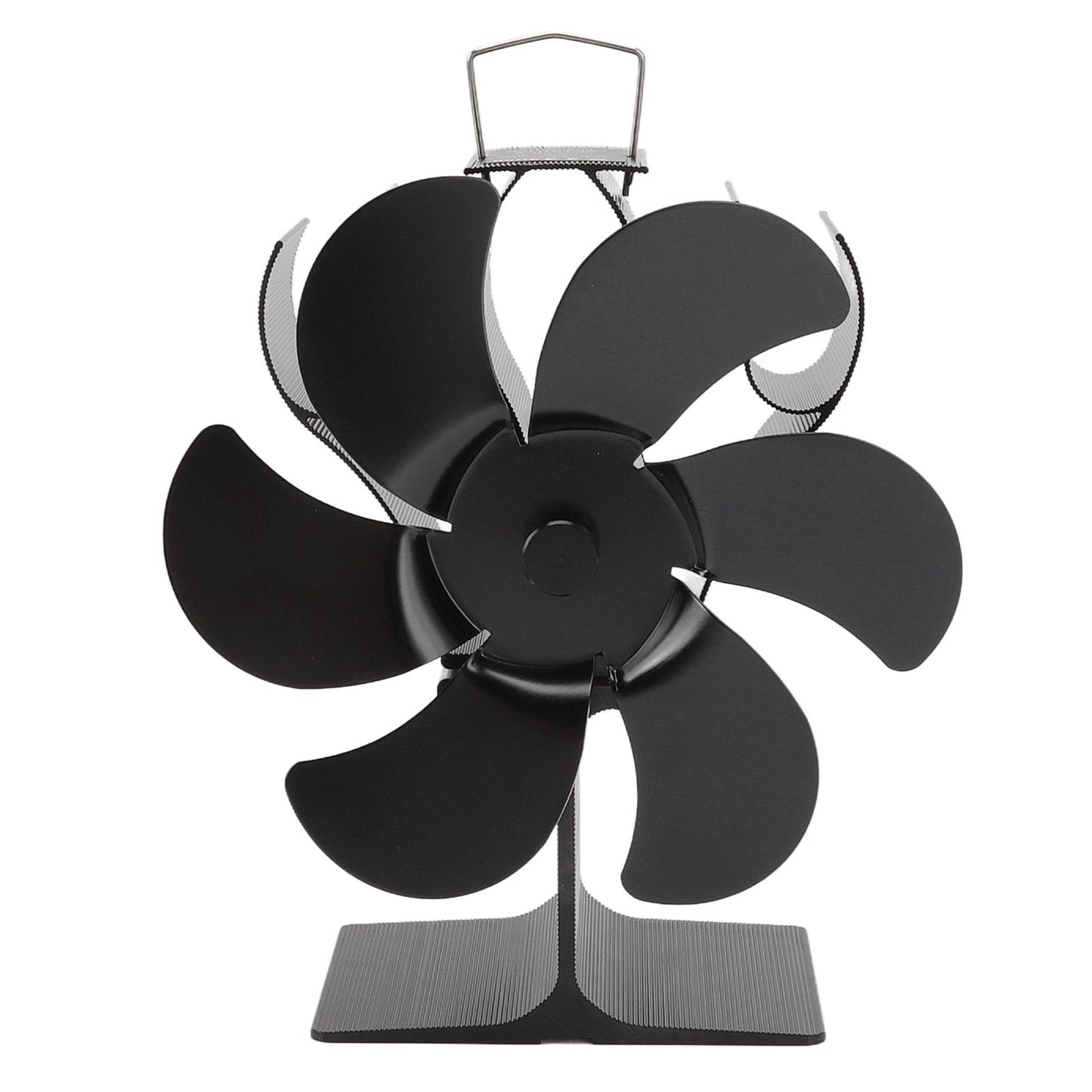 6 Blade Stove Fan Black Self Starting High Temperature Resistant Heat Powered Stove Fan for Home 152mm