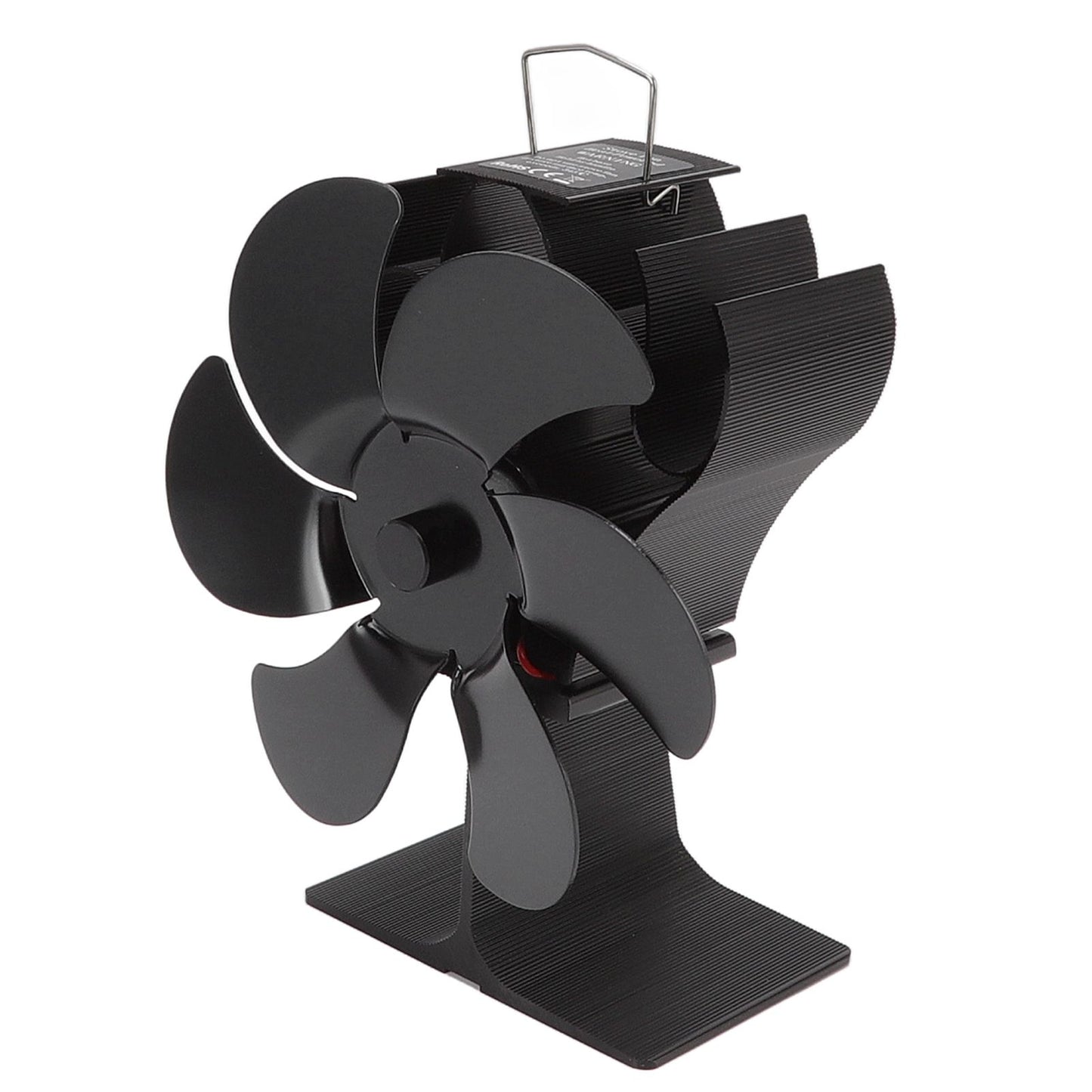 6 Blade Stove Fan Black Self Starting High Temperature Resistant Heat Powered Stove Fan for Home 152mm