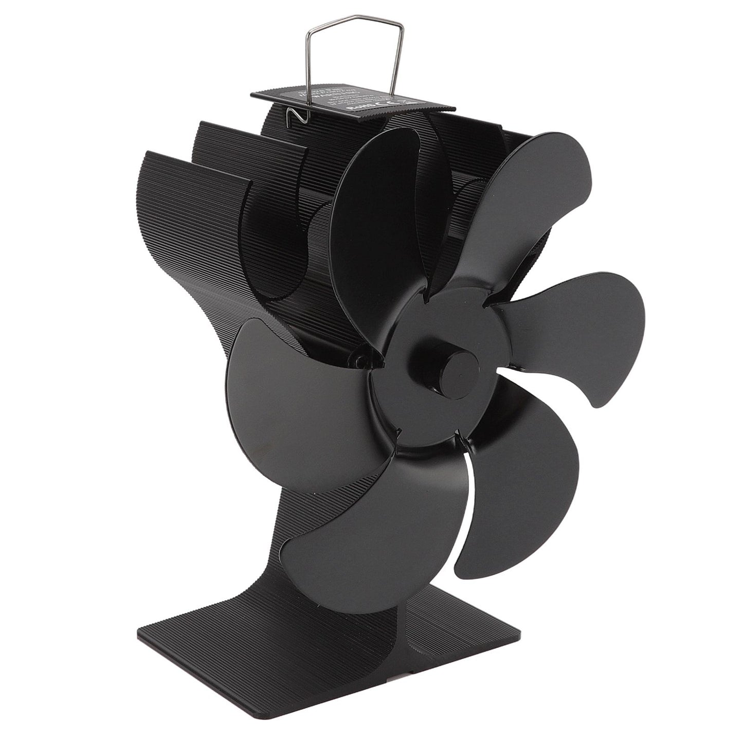 6 Blade Stove Fan Black Self Starting High Temperature Resistant Heat Powered Stove Fan for Home 152mm