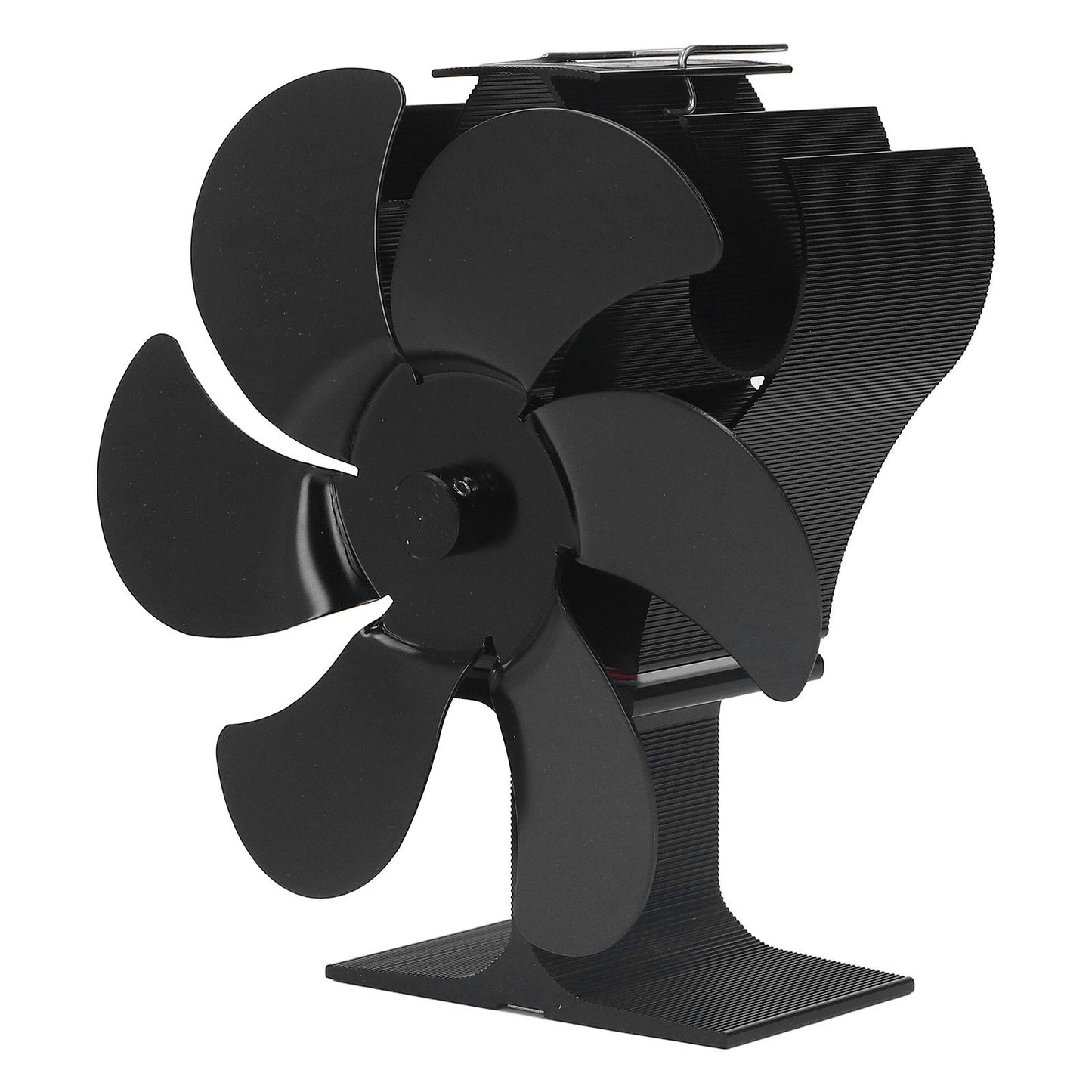 6 Blades Heat Powered Stove Fan High Temperature Resistance Self Starting Wood Burning Stove Fireplace Fan Black Diameter 152mm