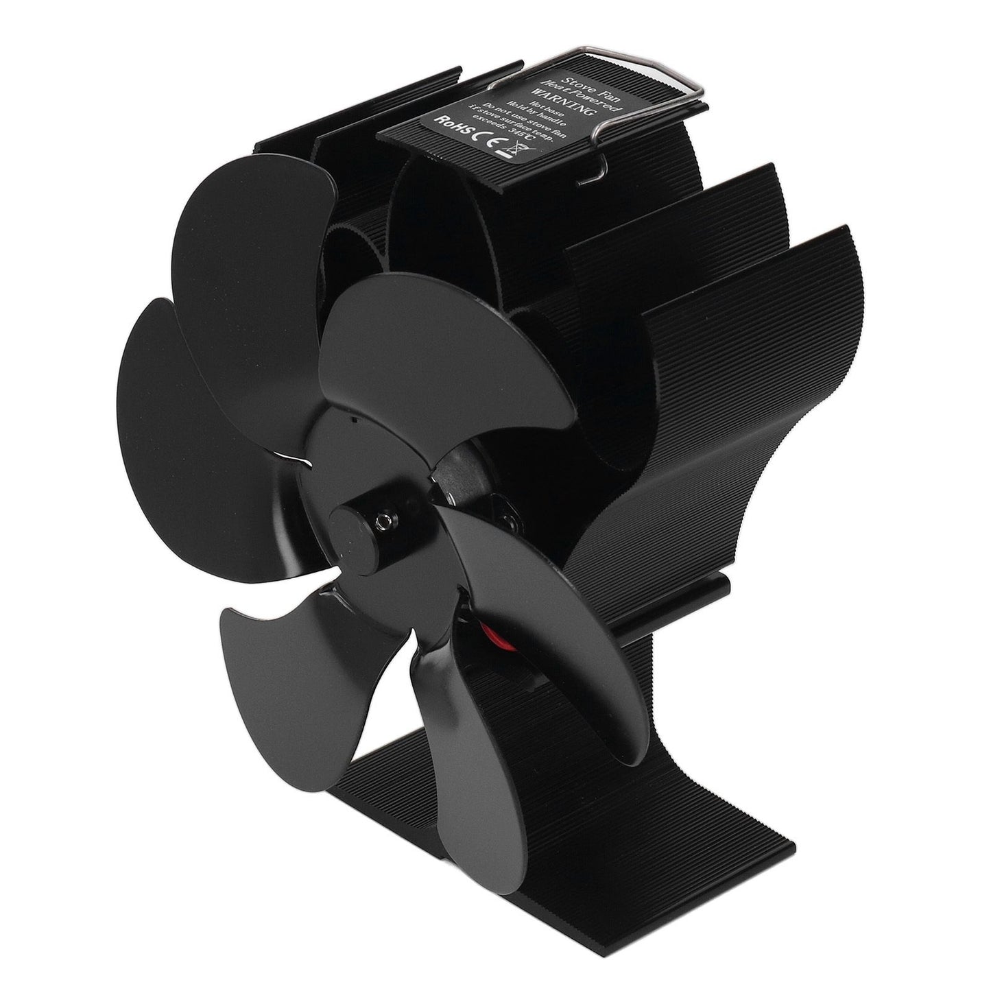 6 Blades Heat Powered Stove Fan High Temperature Resistance Self Starting Wood Burning Stove Fireplace Fan Black Diameter 152mm
