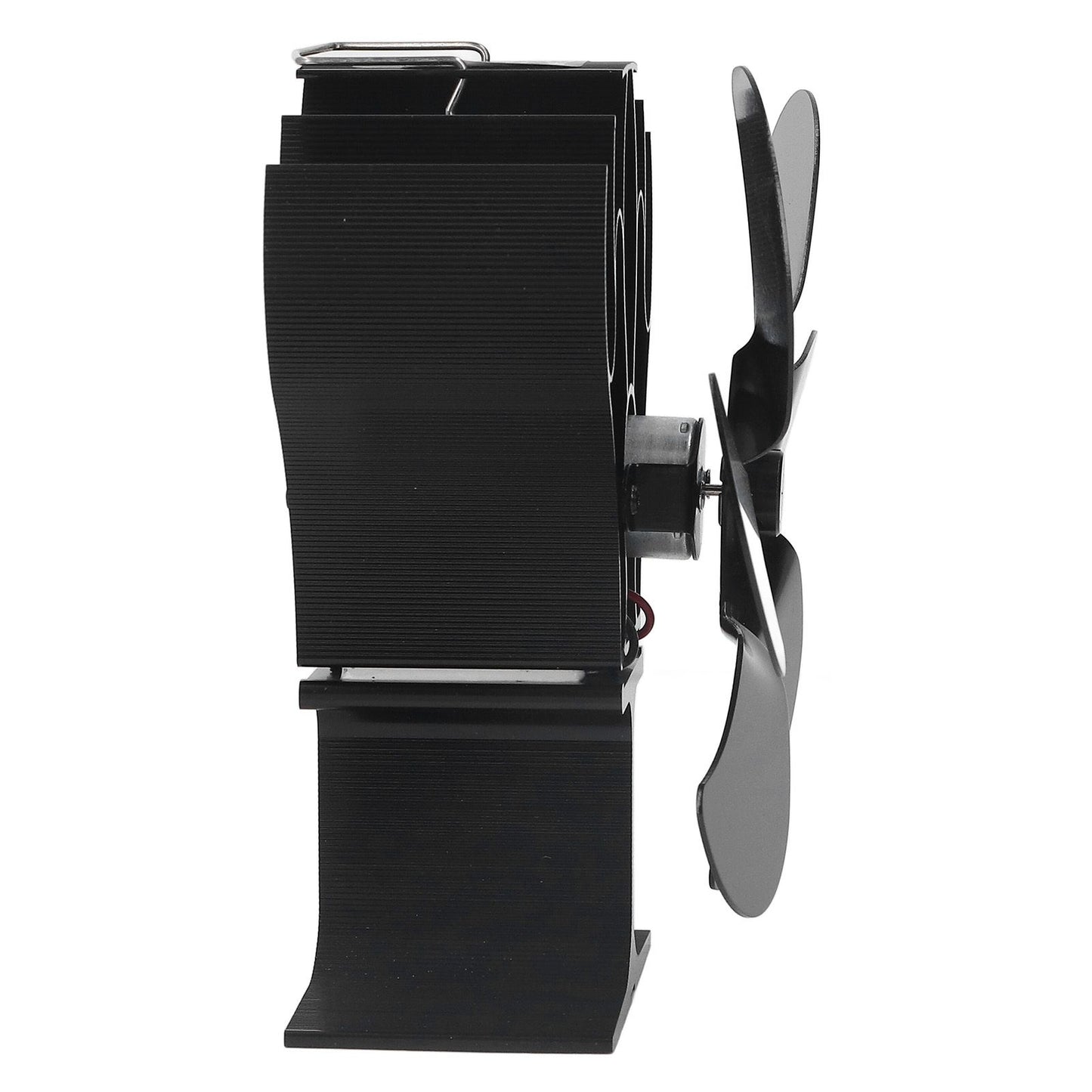 6 Blades Heat Powered Stove Fan High Temperature Resistance Self Starting Wood Burning Stove Fireplace Fan Black Diameter 152mm