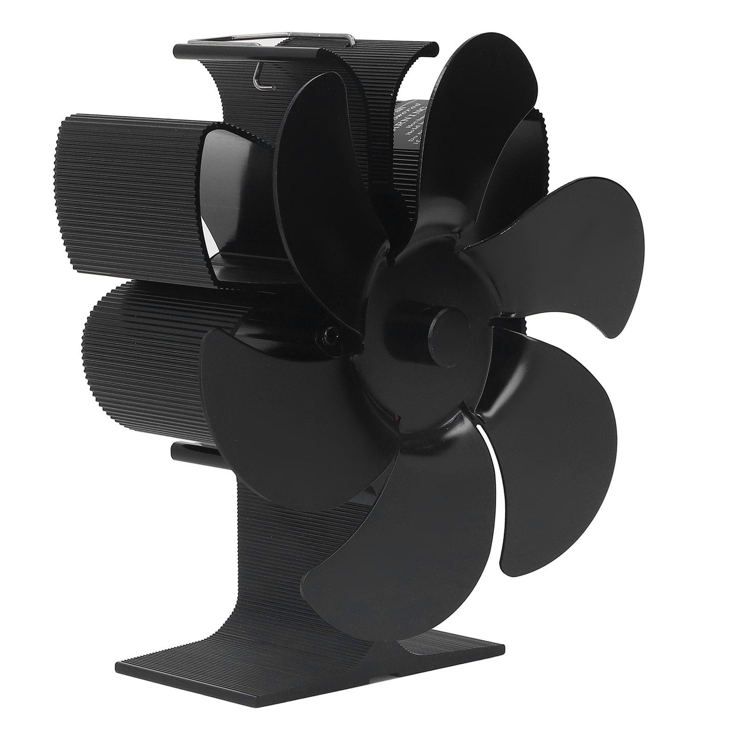 6 Blade Stove Fan Self Starting High Temperature Resistance and Energy Efficiency Heat Powered Fan for Home Black Diameter 152mm