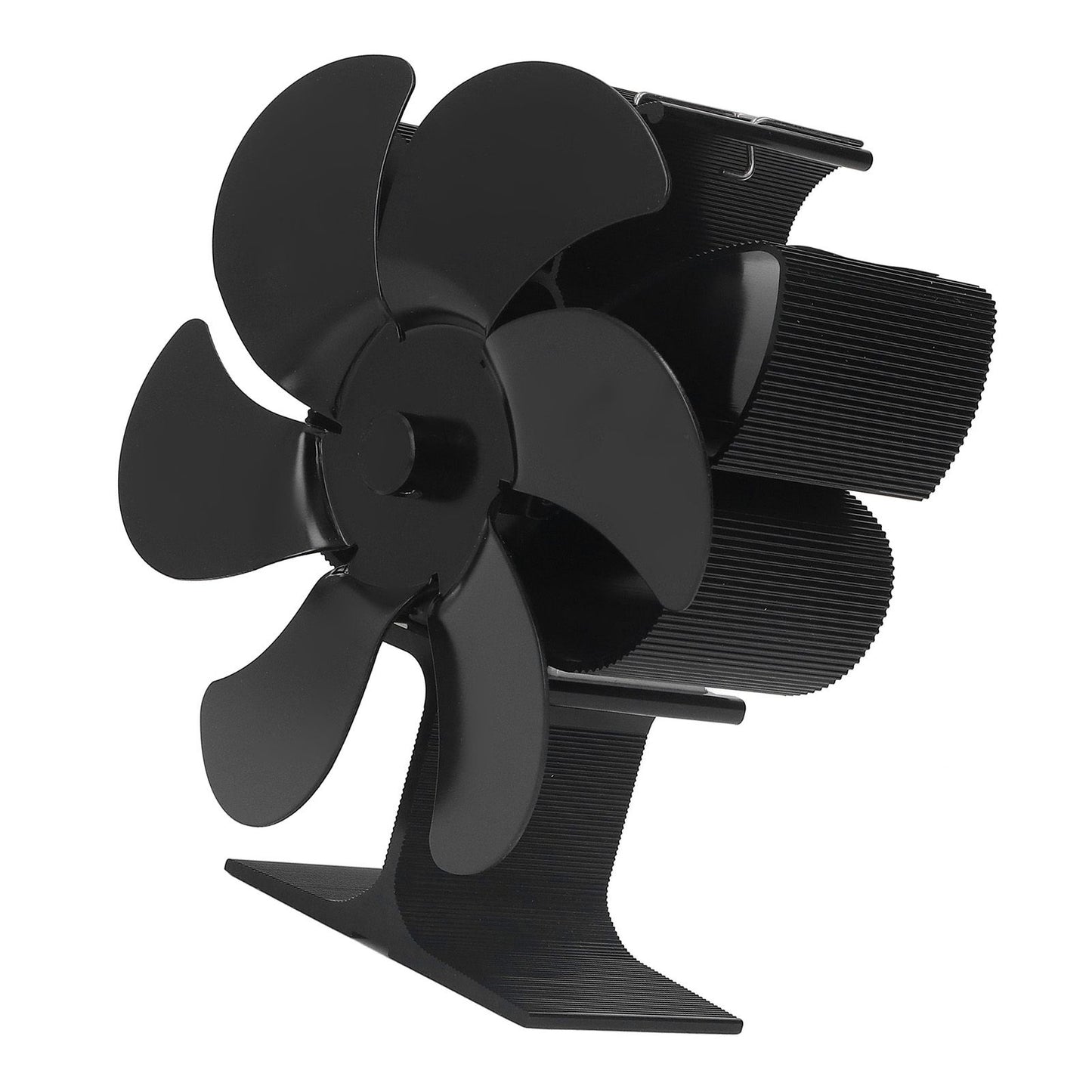 6 Blade Stove Fan Self Starting High Temperature Resistance and Energy Efficiency Heat Powered Fan for Home Black Diameter 152mm