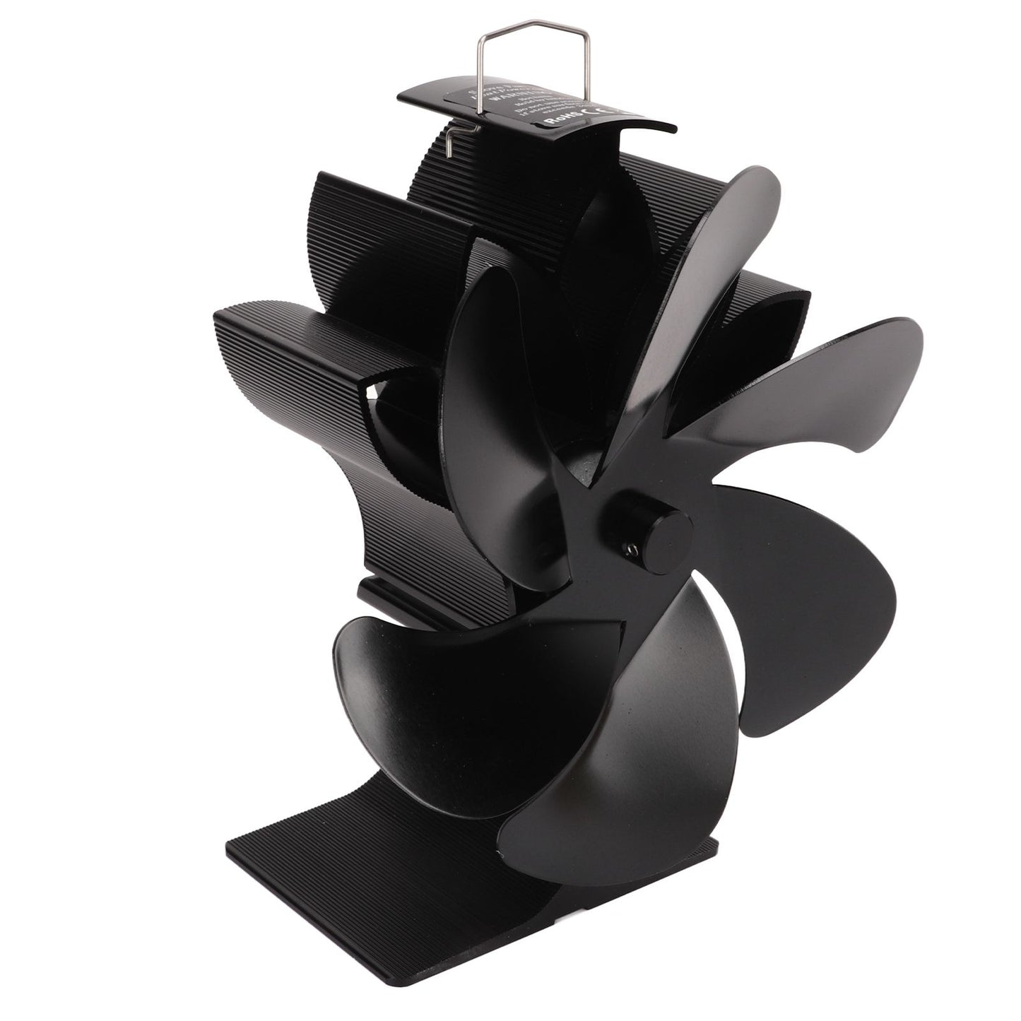 6 Blade Stove Eco Fan Black High Temperature Resistant Self Starting Energy Saving Heat Powered Fan for Home