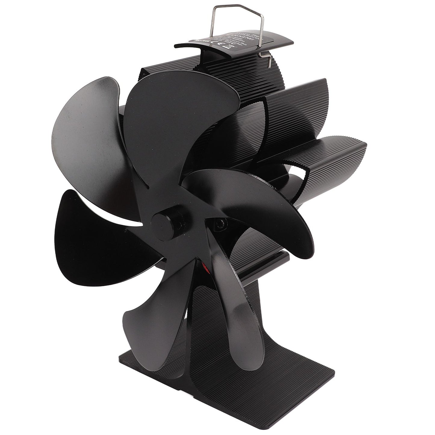 6 Blade Stove Eco Fan Black High Temperature Resistant Self Starting Energy Saving Heat Powered Fan for Home