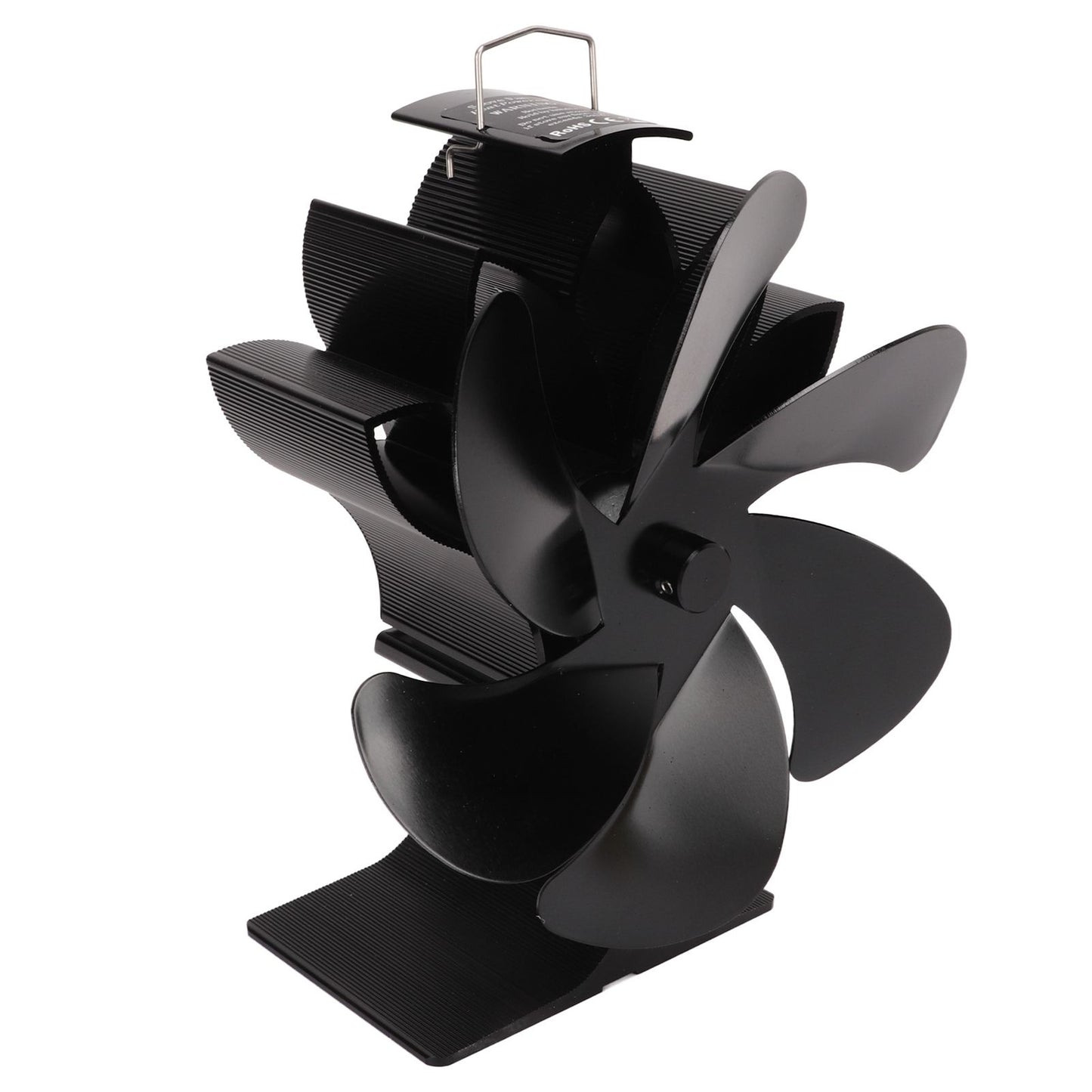 6 Blade Stove Eco Fan Black High Temperature Resistant Self Starting Energy Saving Heat Powered Fan for Home